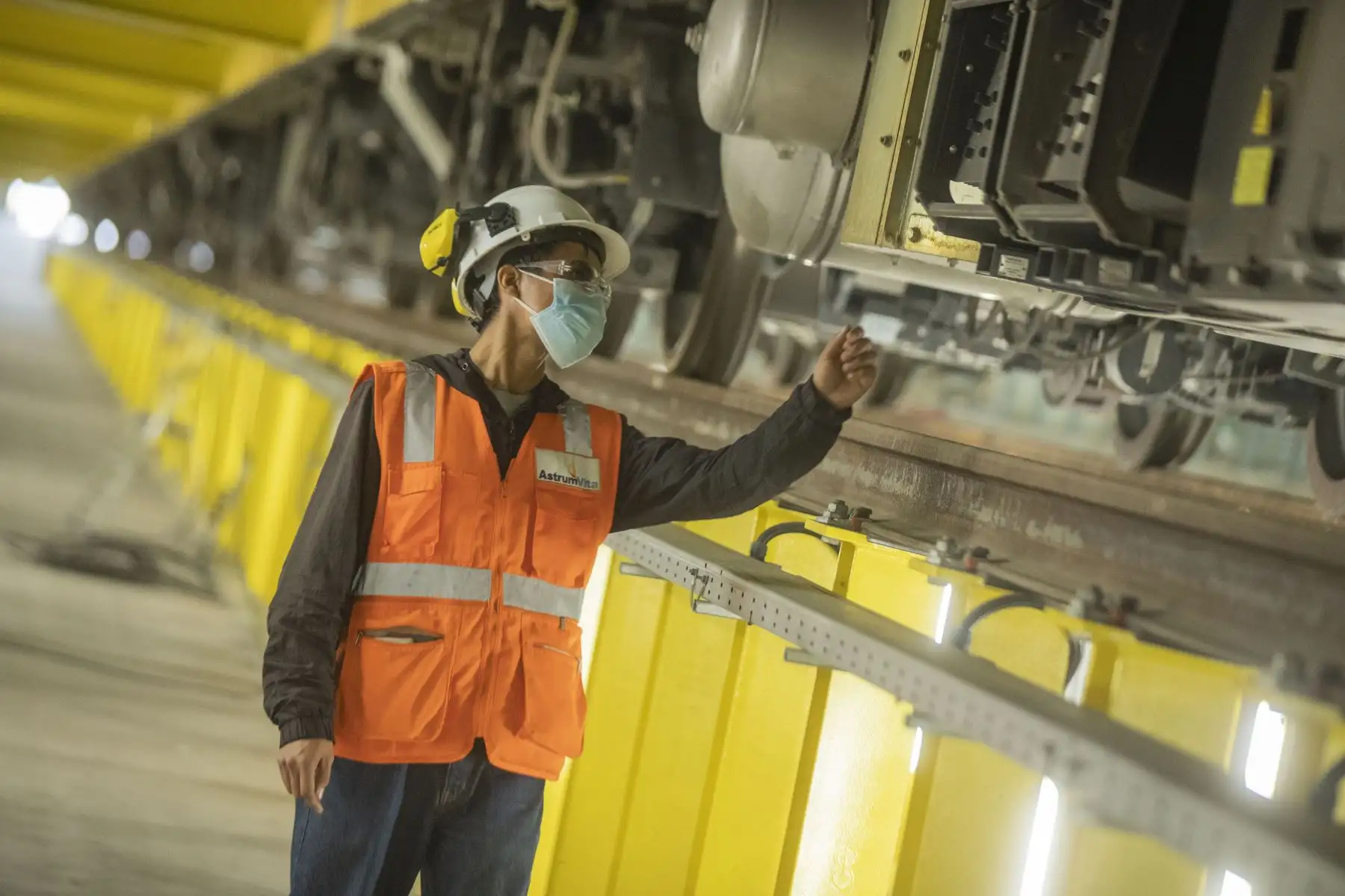 Recorrido por tres puntos del proyecto de la Línea 2 del Metro de Lima. Visita a la tuneladora que se encuentra en la Estación San Juan De Dios. Visita al Patio Taller de los trenes en el distrito de Santa Anita. Visita a la Estación 24 “Mercado de Santa Anita” la cual ya se encuentra casi finalizada. Foto: ANDINA/Carla Patiño