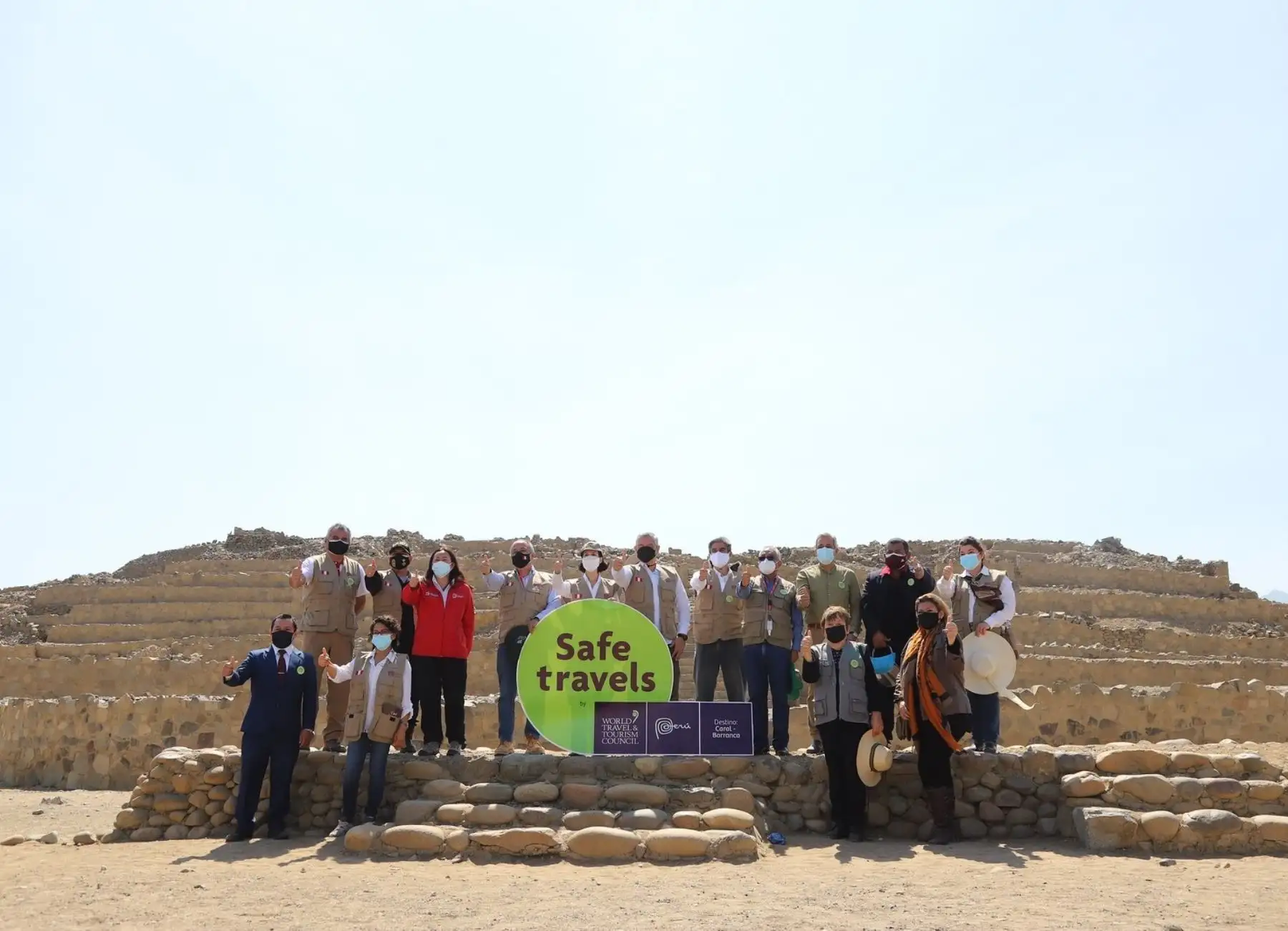 La Ciudad Sagrada de Caral, ubicada en la provincia limeña de Barranca, recibió el sello internacional Safe Travels que lo reconoce como destino turístico seguro ante la covid-19. ANDINA/Difusión