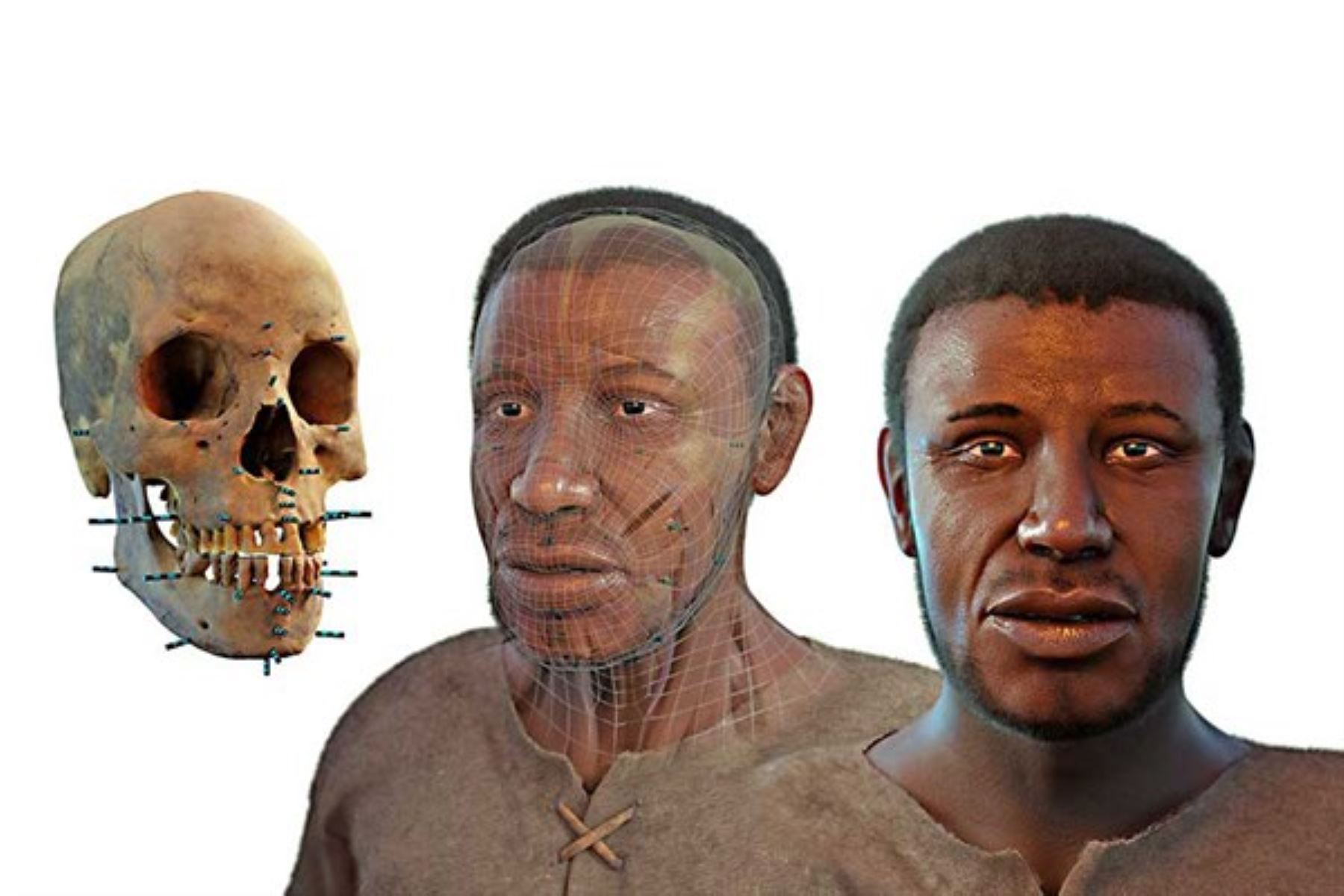 Reconstrucción del rostro de Josef, un afroperuano esclavizado durante la Colonia.