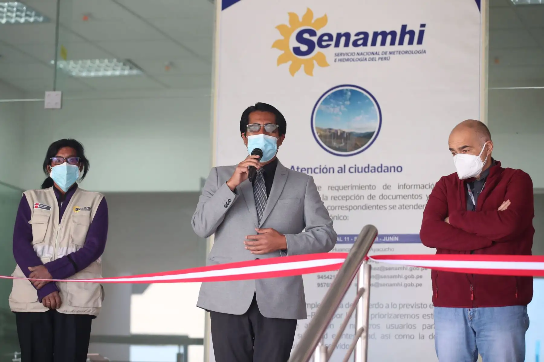 Ministro del Ambiente, Gabriel Quijandría inaugura primer Centro Macrorregional de Pronóstico Hidrometeorológico e Innovación en la región Junín.
Foto: Ministerio del Ambiente