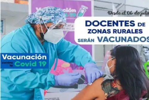 Proceso de inmunización a los profesores rurales se lanzará en la Institución Educativa Mariscal Cáceres.