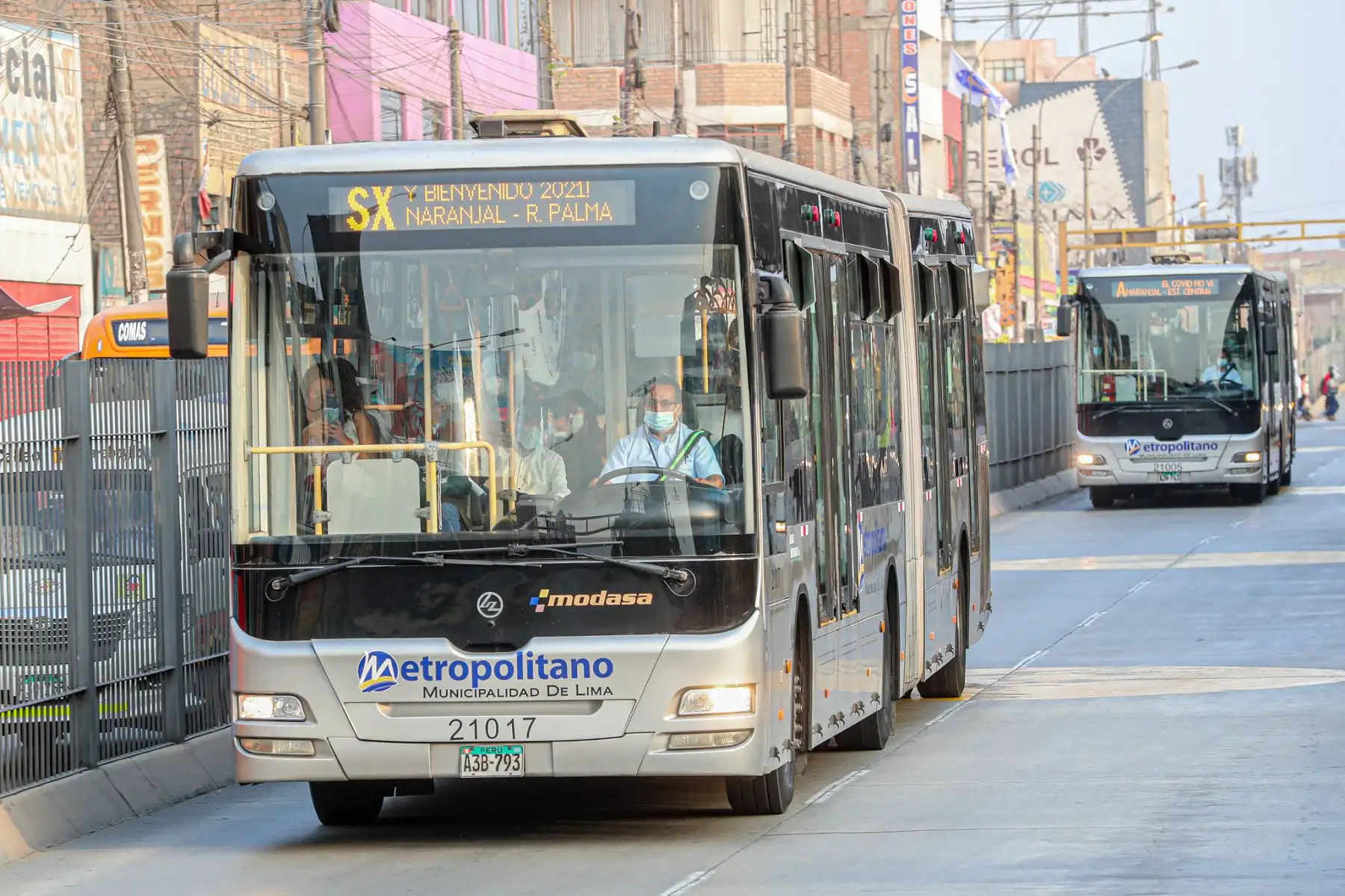 Unidades de transporte de El Metropolitano. ANDINA/Difusión