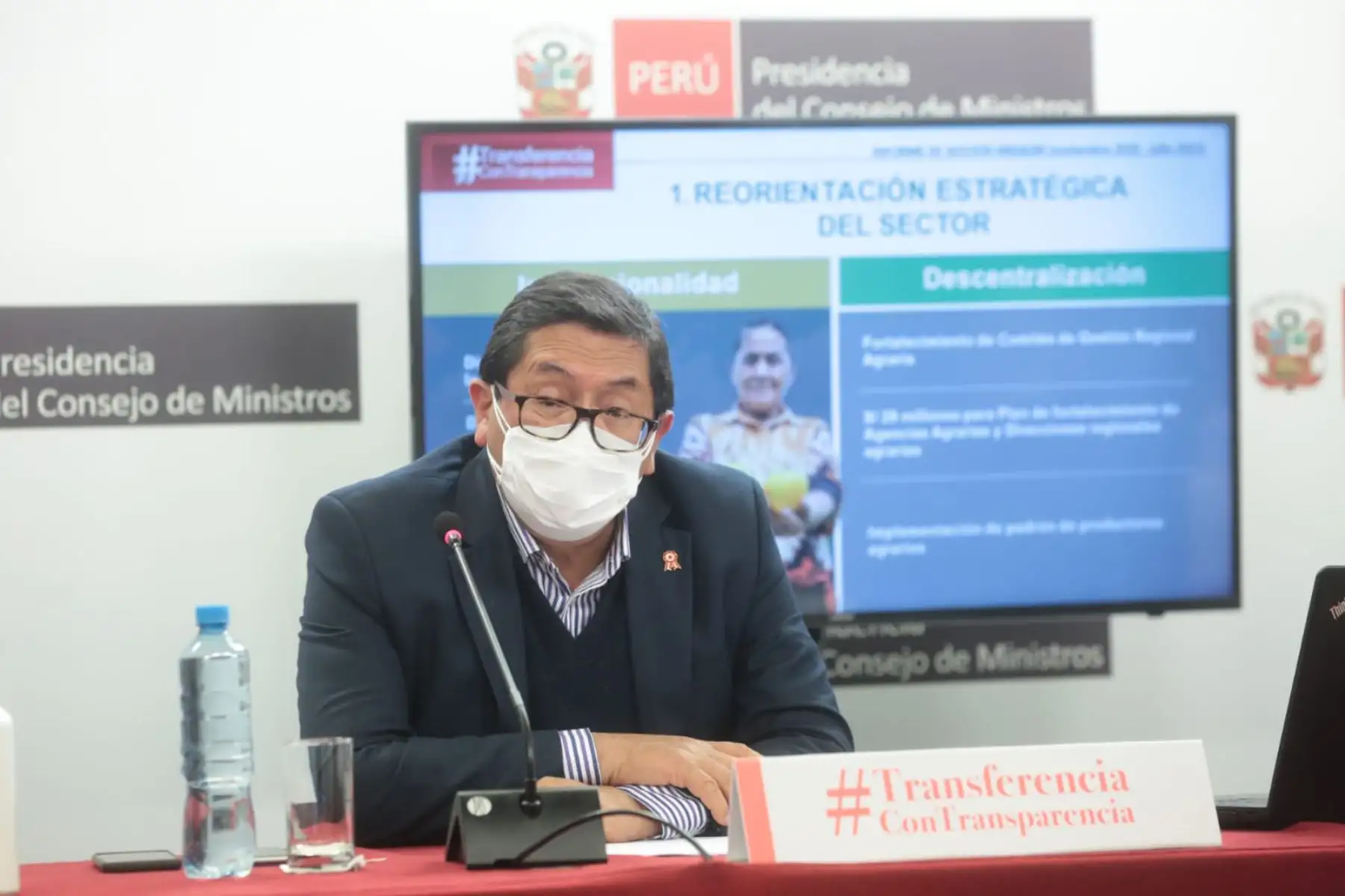 Titular del Midagri, Federico Tenorio, brinda conferencia de prensa sobre el balance de su gestión. Foto: ANDINA/PCM
