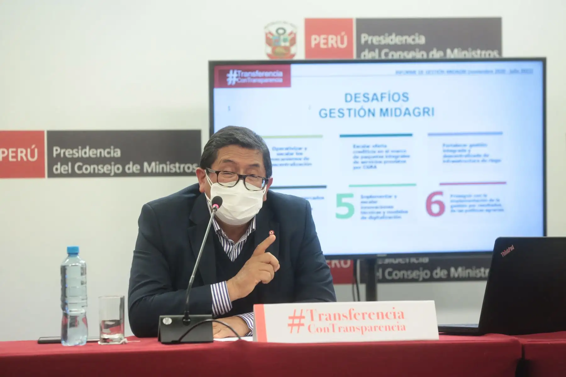 El ministro de Desarrollo Agrario y Riego, Federico Tenorio, brinda conferencia de prensa sobre el balance de su gestión. Foto: ANDINA/PCM