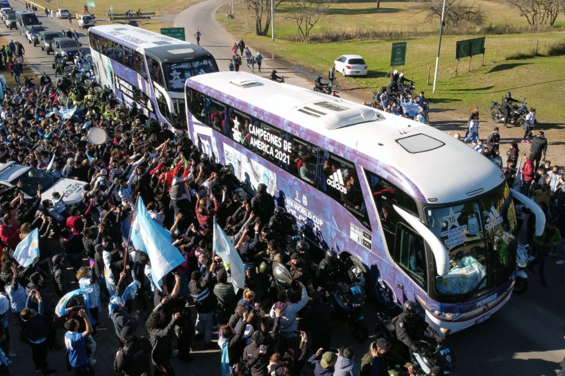 La selección argentina es ovacionada en Buenos Aires