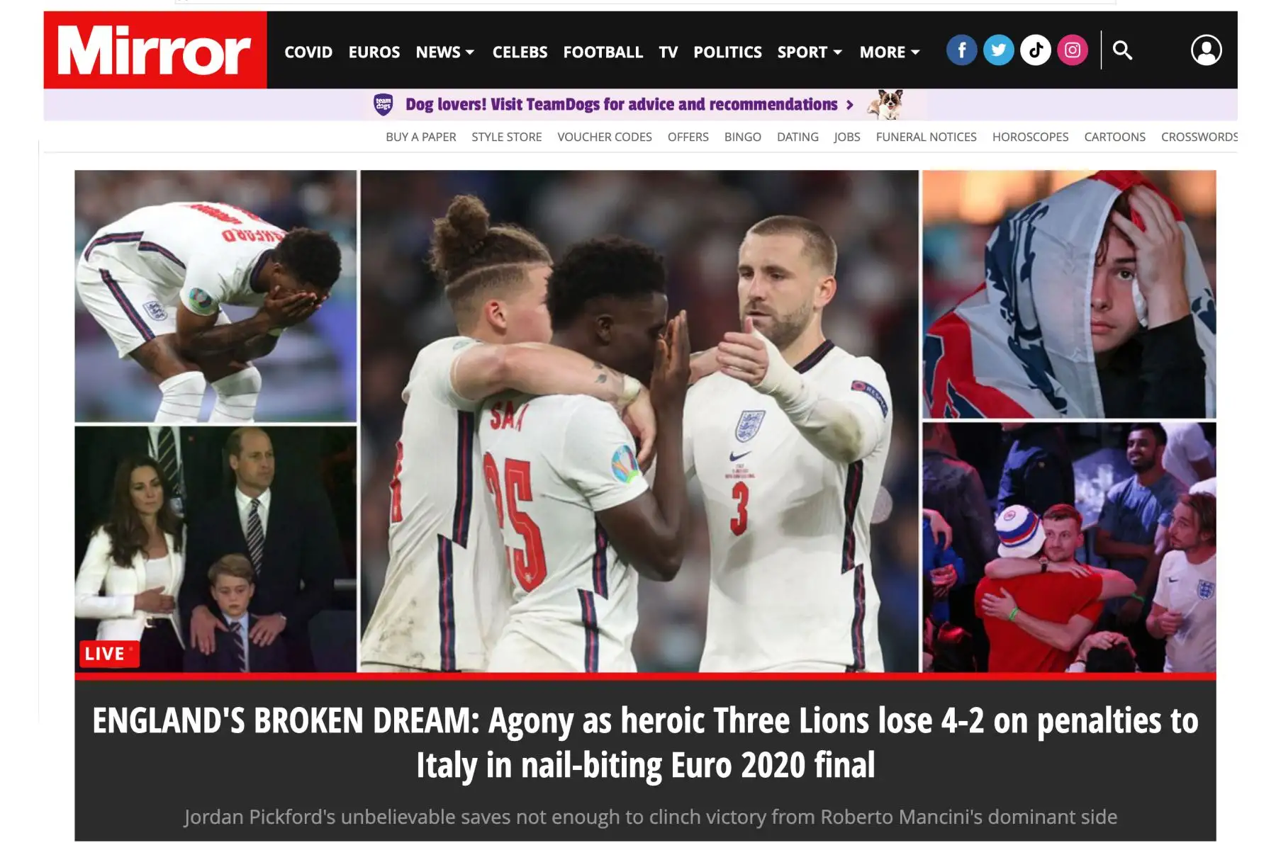 Así informan los medios de comunicación extranjeros sobre el campeonato europeo 2021. Italia ganó su segunda Eurocopa de su historia y lo celebra a lo grande. Foto: ANDINA/Captura TV.