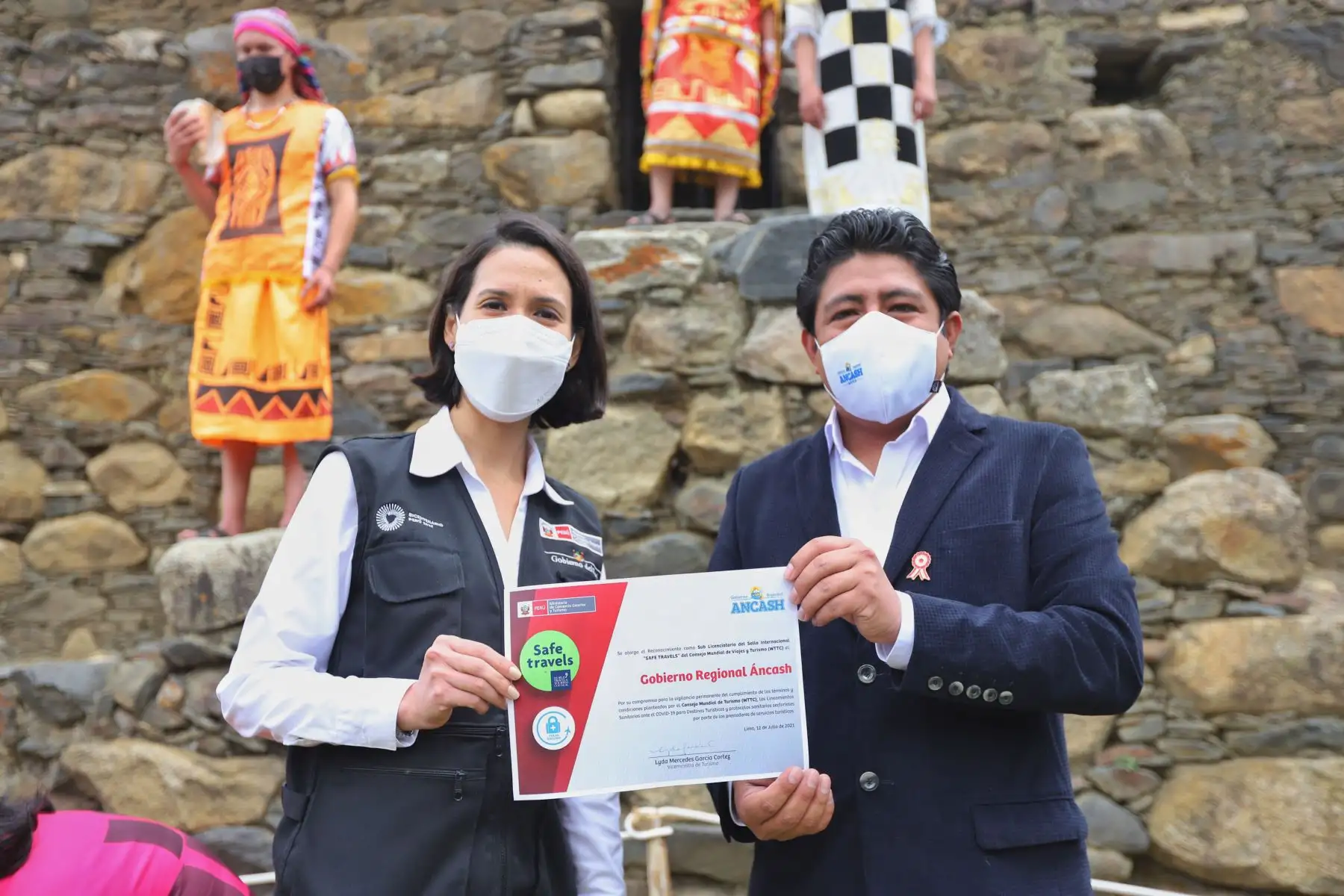 Ministerio de Comercio Exterior y Turismo reconoce como destinos turísticos a la “Cordillera Blanca” y “Conchucos Sur”, ubicados en la región Áncash, donde recibieron  el sello internacional Safe Travels.
Foto: Mincetur