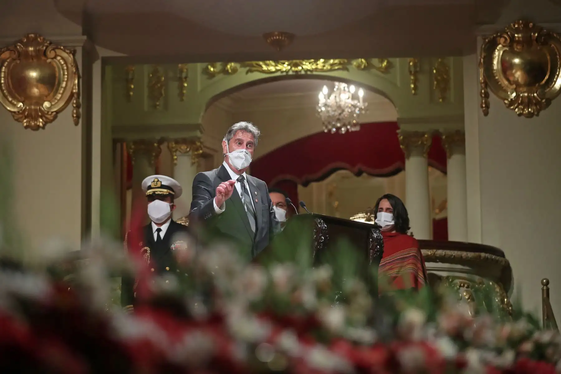 El presidente Francisco Sagasti, participa en la ceremonia de conmemoración de los 200 años de la firma del Acta de Declaración de la Independencia del Perú. 

Foto: ANDINA/Prensa Presidencia