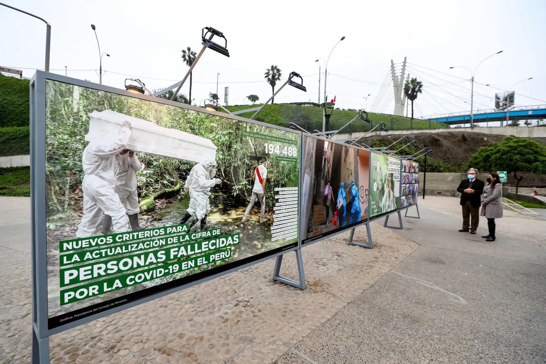 Presidenta del Consejo de Ministros , Violeta Bermúdez y ministros de Estado participan en  muestra fotográfica organizada por la PCM que abarca pilares de prevención, atención y vacunación en lucha contra el covid-19. 
Foto: PCM