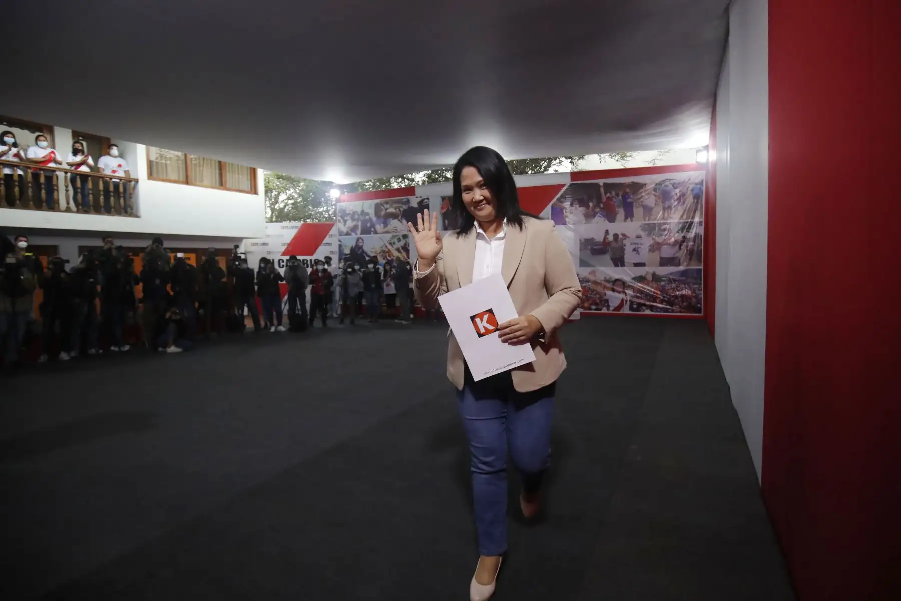 Keiko Fujimori dio un pronunciamiento ante la prensa esta tarde. ANDINA/Juan Carlos Guzmán