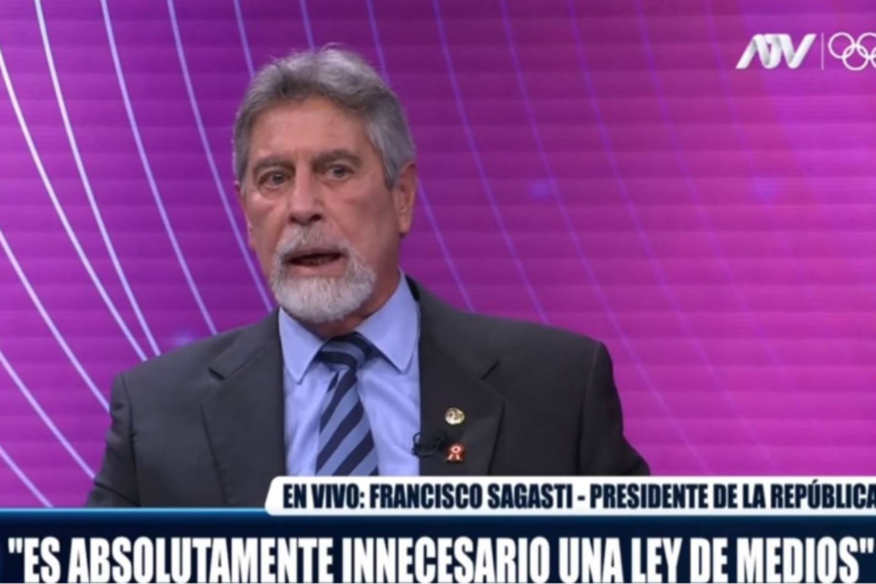 El presidente Francisco Sagasti concedió una entrevista a ATV.