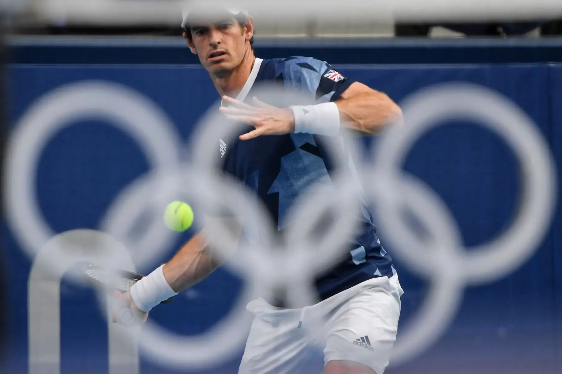 El británico Andy Murray asiste a una sesión de entrenamiento en el Ariake Tennis Park antes de los Juegos Olímpicos de Tokio 2020 en Tokio. Foto: AFP
