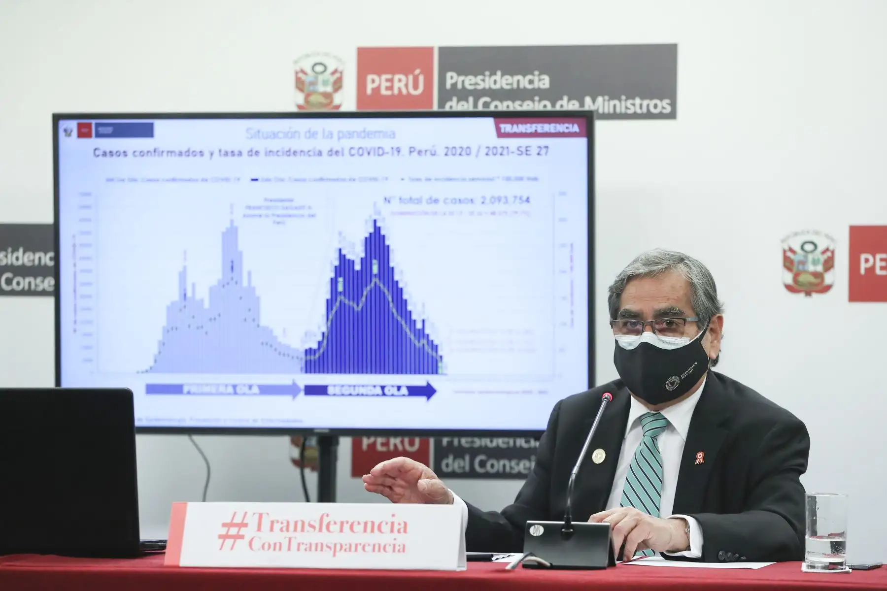Ministro de Salud, Oscar Ugarte, brinda conferencia de prensa sobre el balance de su gestión. Foto: ANDINA/PCM