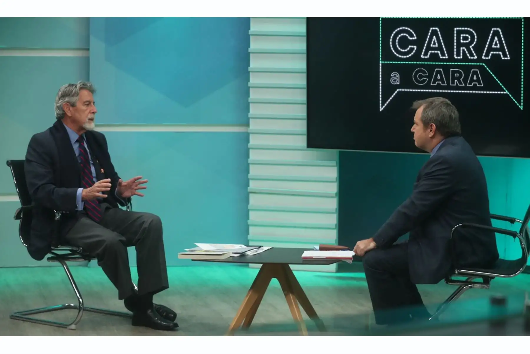 El presidente Francisco Sagasti brinda entrevista al programa Cara a Cara de TV Perú. Foto: ANDINA/Prensa Presidencia