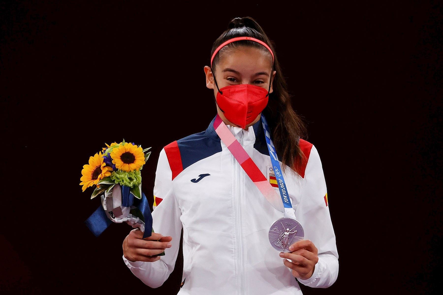 Adriana Cerezo, medalla de plata en taekwondo en los Juegos Olímpicos de Tokio 2020. Foto: Efe.