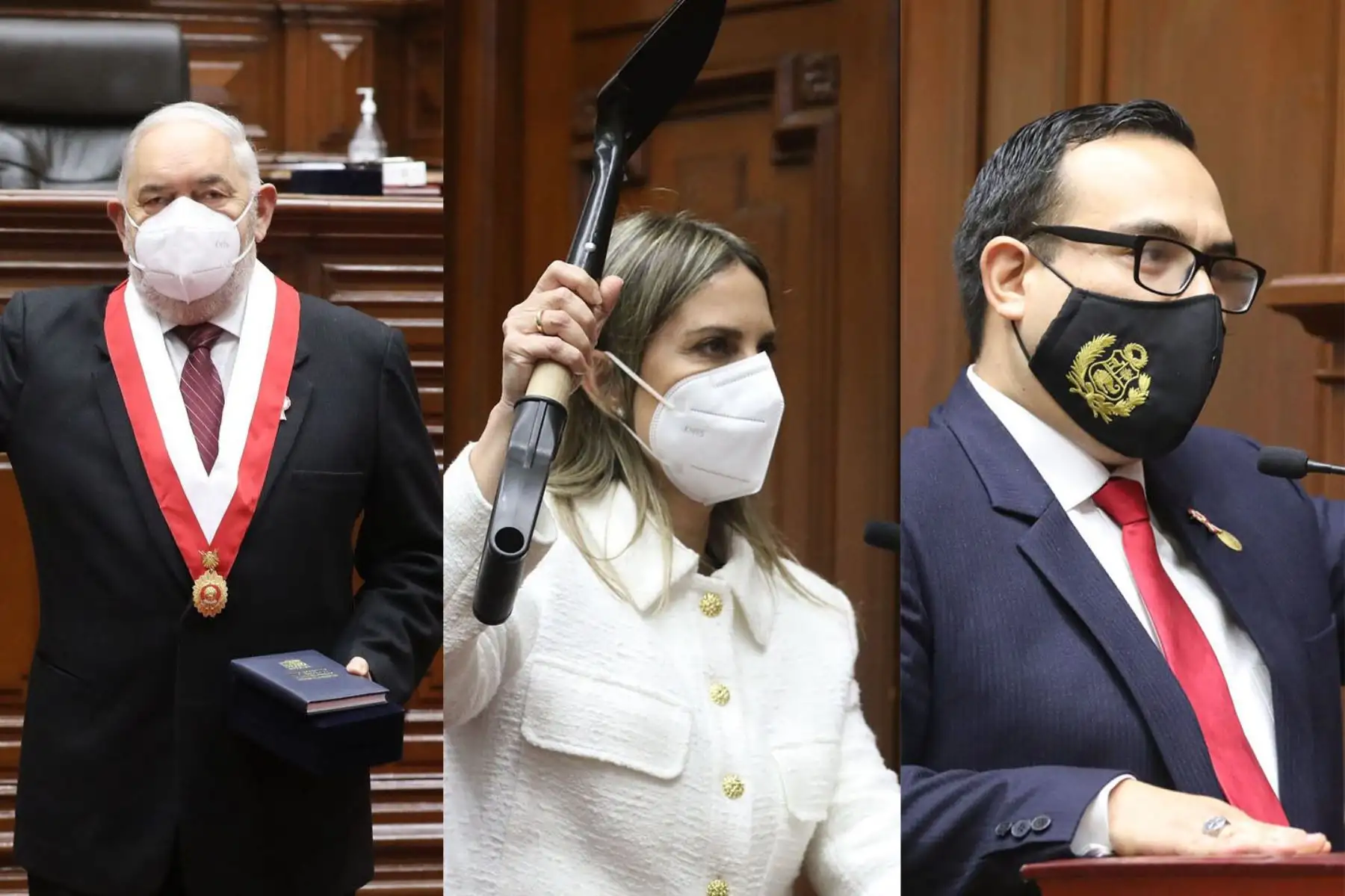 Candidatos a la mesa directiva Jorge Montoya, María del Carmen Alva y  José Enrique Jerí 
Foto: Congreso de la República