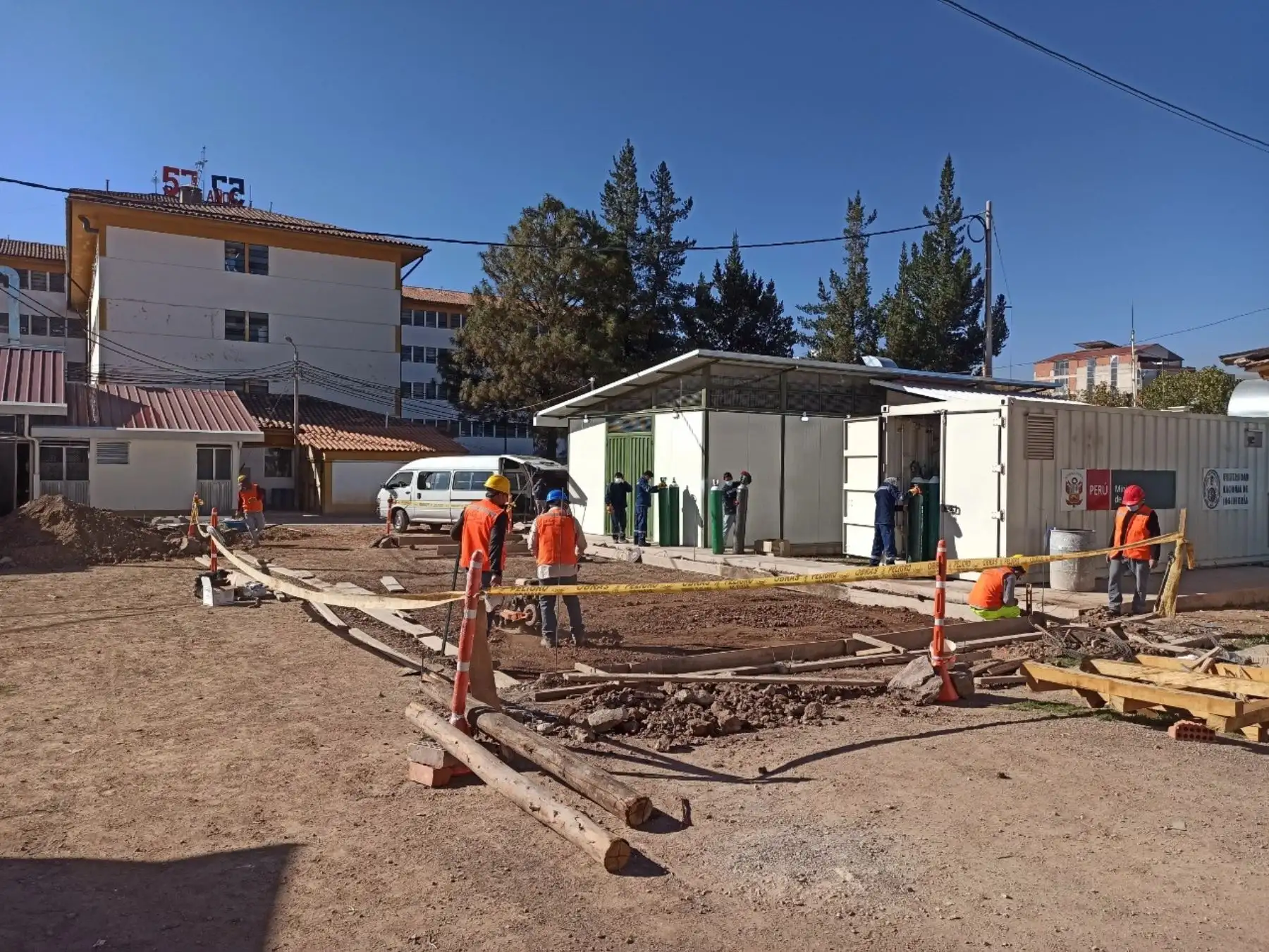 Inician trabajos para la instalación de tercera planta de oxígeno medicinal en Hospital Regional de Cusco ante una eventual tercera ola de la enfermedad. ANDINA/Difusión