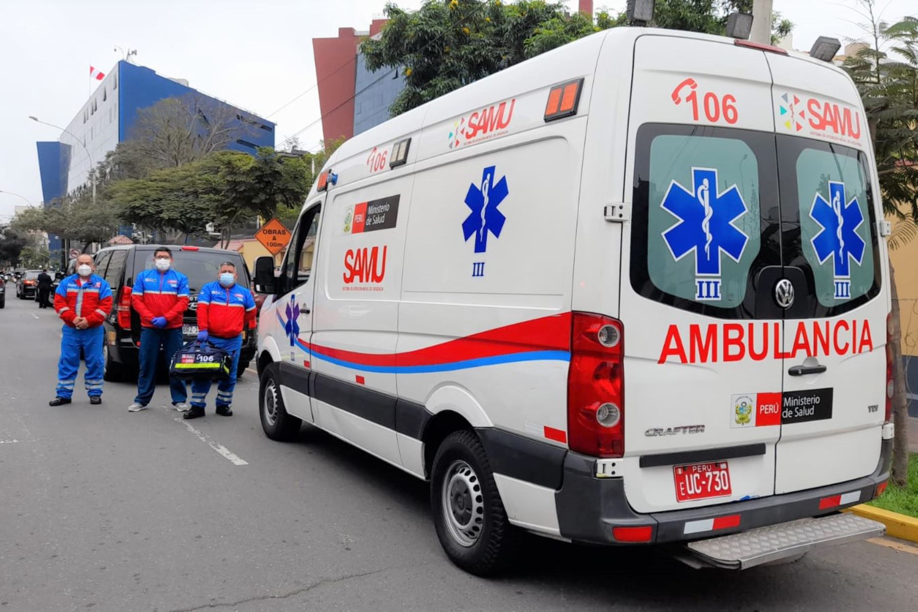 Ambulancia del SAMU lista para intervenir en caso de emergencia. Foto: SAMU/Difusión.