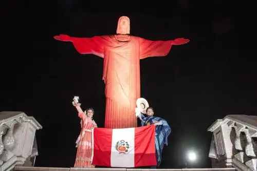 Cristo Redentor de Río de Janeiro se une a la conmemoración del Bicentenario. ANDINA/Difusión