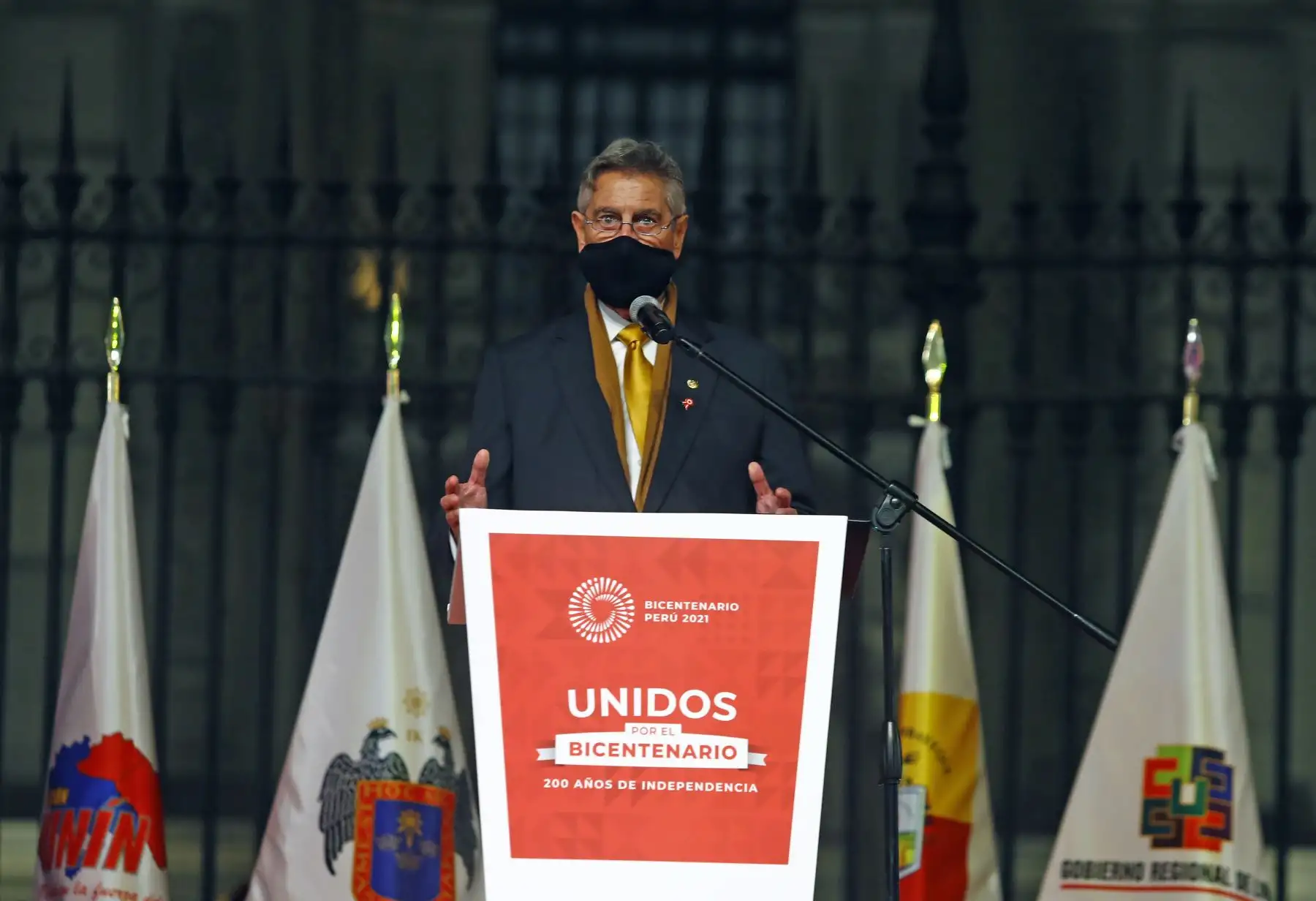 El presidente del Perú , Francisco Sagasti , lidera la ceremonia Unidos por el Bicentenario: 200 años de Independencia.
Foto: ANDINA/Prensa Presidencia