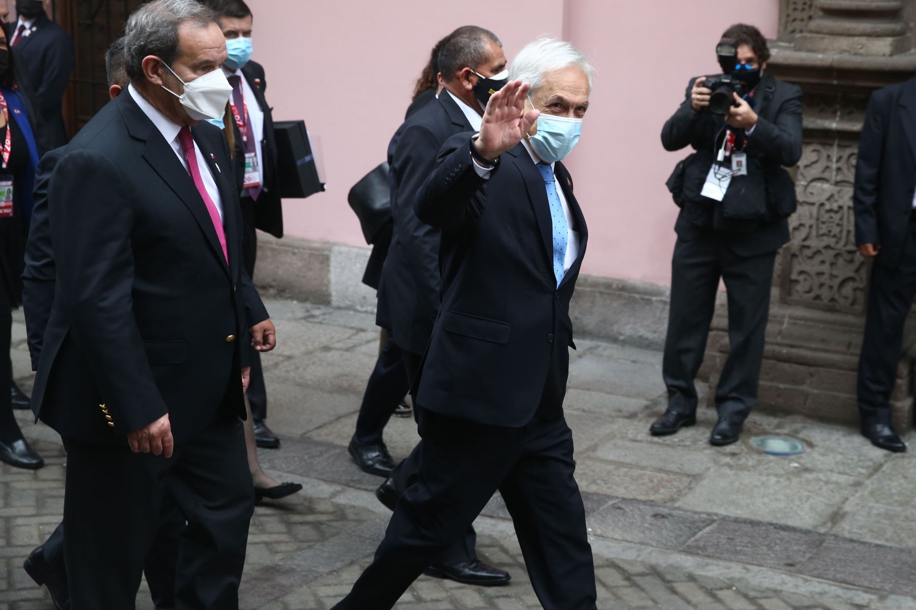 El presidente chileno, Sebastián Piñera, dio declaraciones a la prensa en Lima. Foto: ANDINA/Vidal Tarqui.