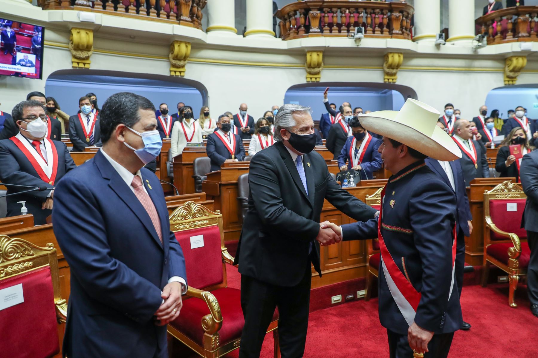 Ceremonia de Toma del Mando Supremo del Presidente de la 
República Pedro Castillo Terrones. 
Foto: Congreso de la República
