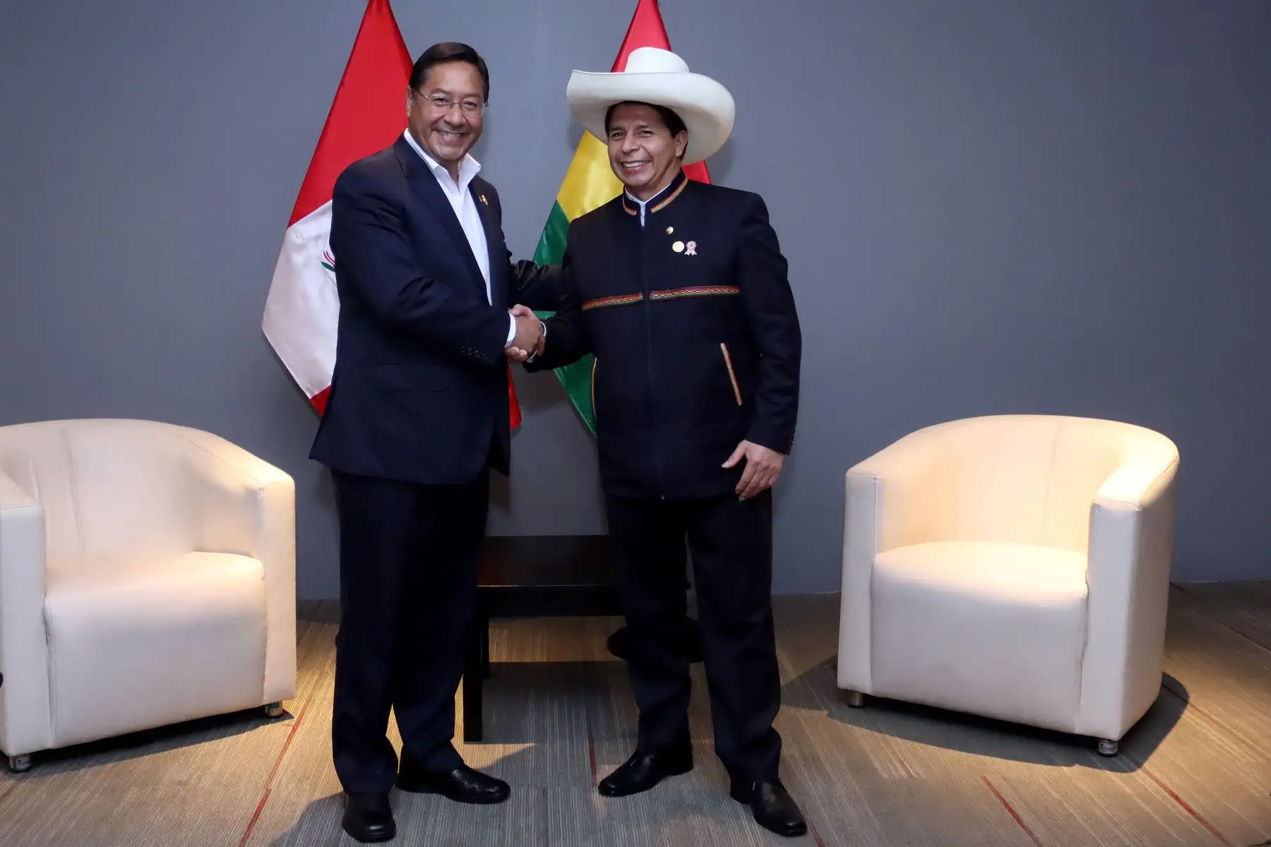 El presidente de la República, Pedro Castillo, sostuvo una reunión protocolar con su similar de Bolivia, Luis Arce Catacora
Foto: ANDINA/Prensa Presidencia