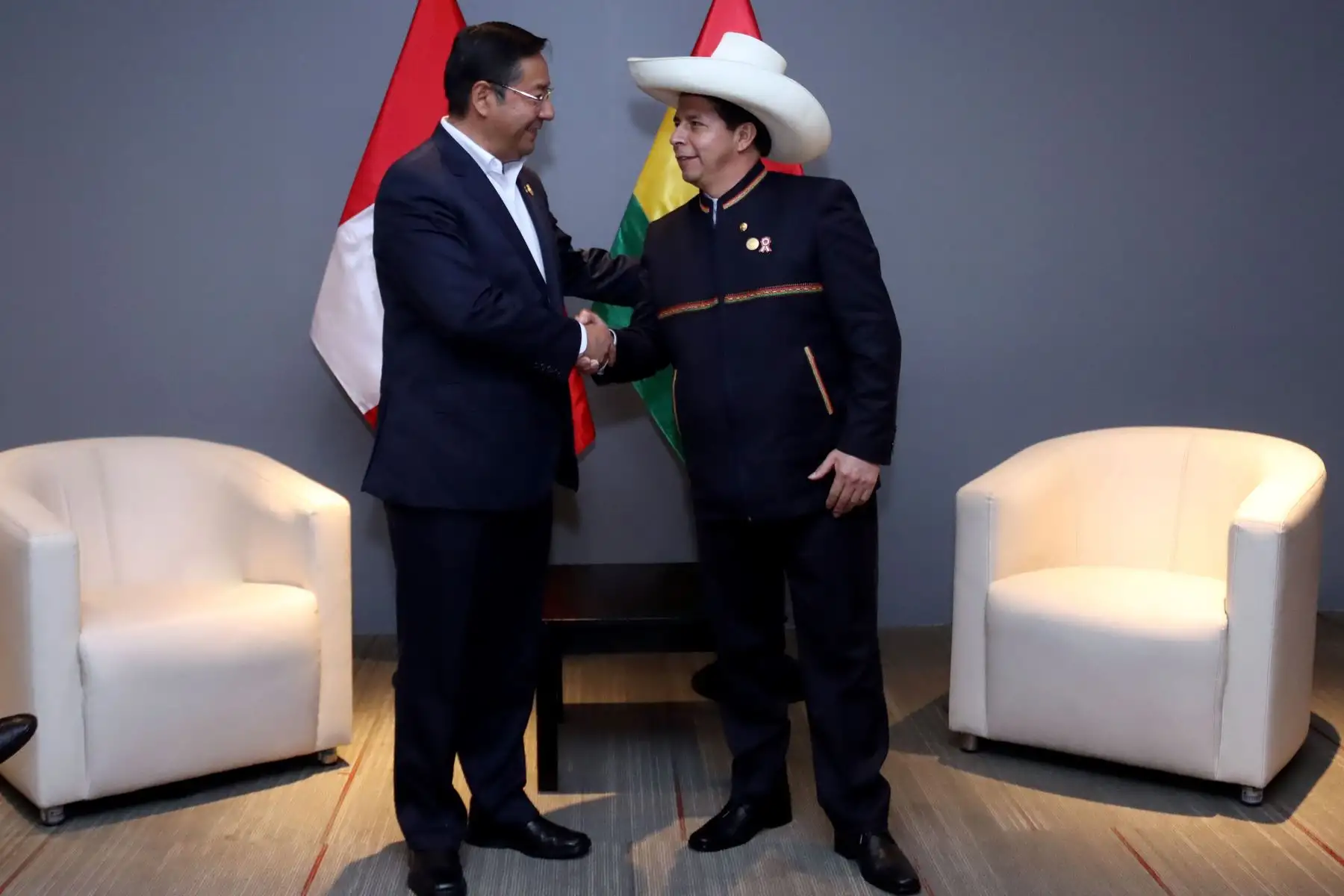 El presidente de la República, Pedro Castillo, sostuvo una reunión protocolar con su similar de Bolivia, Luis Arce Catacora
Foto: ANDINA/Prensa Presidencia