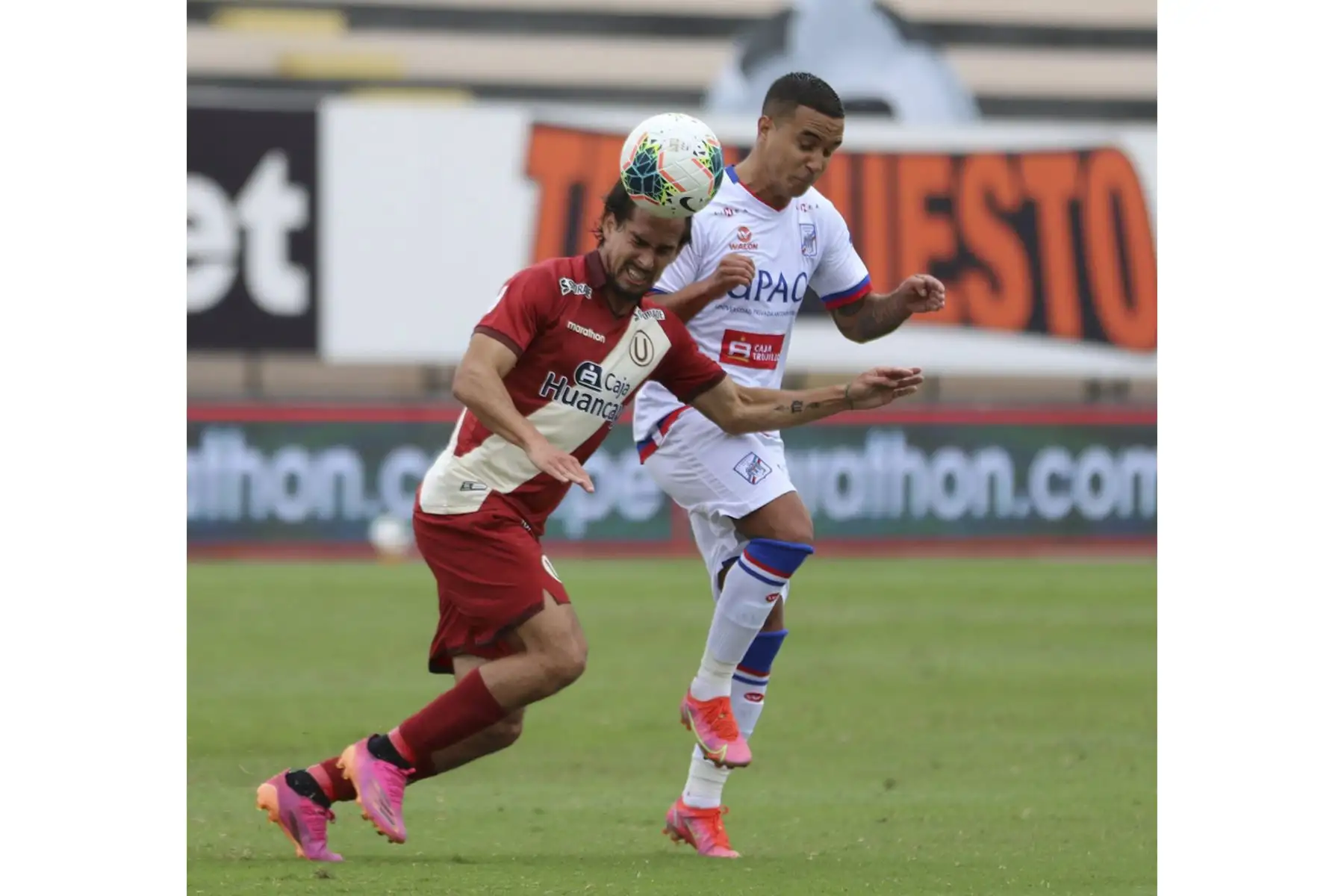 Universitario choca ante Carlos Manucci en partido por la tercera fecha de la Liga 1, en el Estadio Miguel Grau. Foto: Liga 1