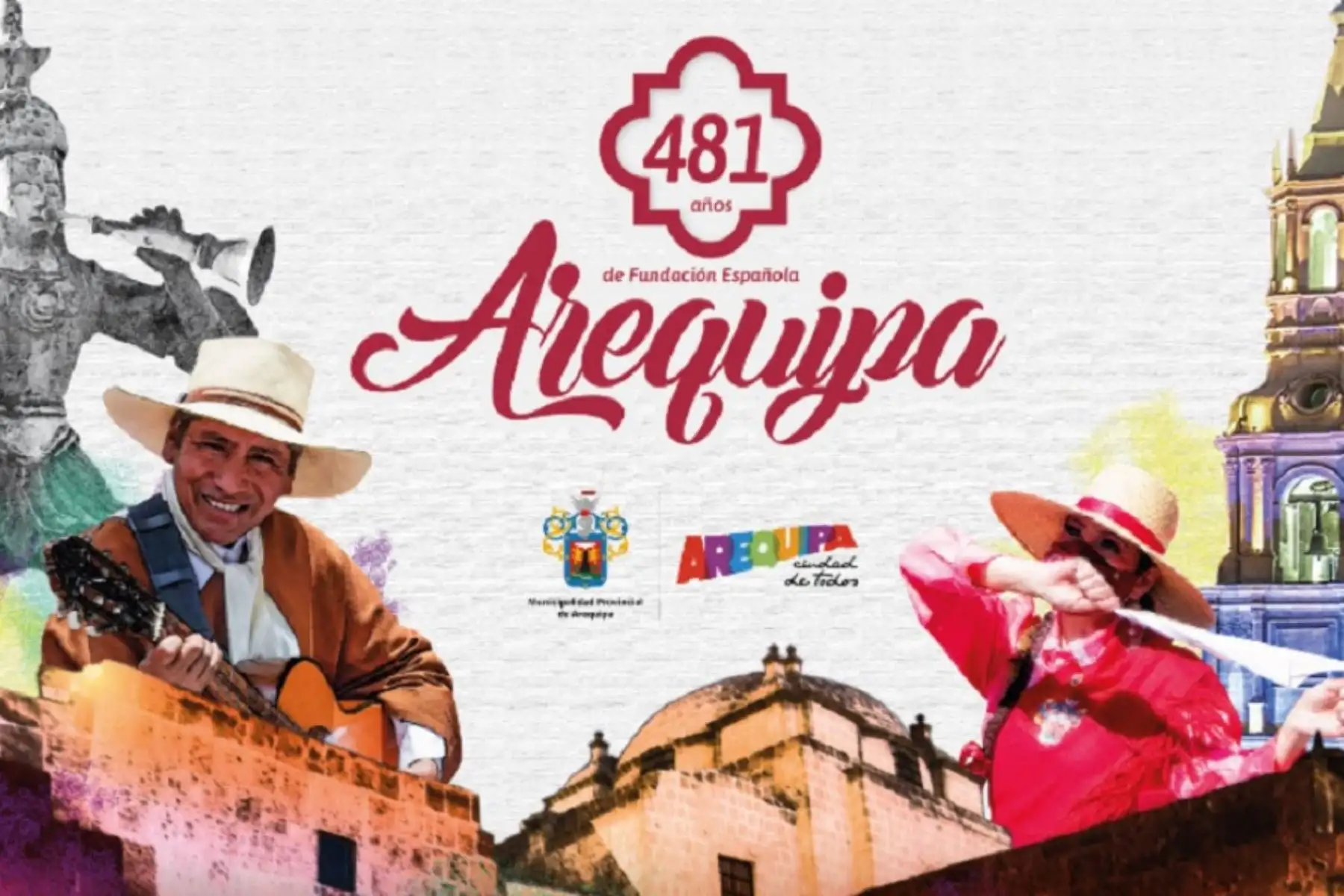 La ciudad de Arequipa celebra su 481 aniversario de fundación española con una serie de actos conmemorativos, en su mayoría virtuales, cuya fecha central es el próximo 15 de agosto.  ANDINA/Difusión