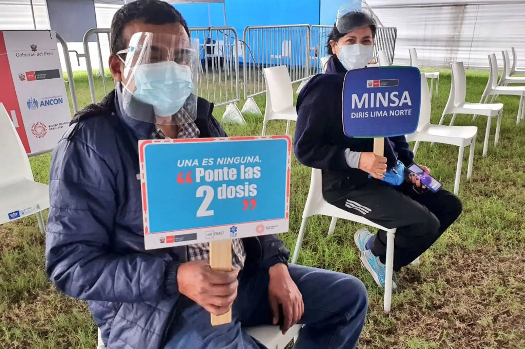 Ministerio de Salud continúa la vacunación contra la covid-19 en el Estadio José Balta de Ancón. 
Foto:Minsa