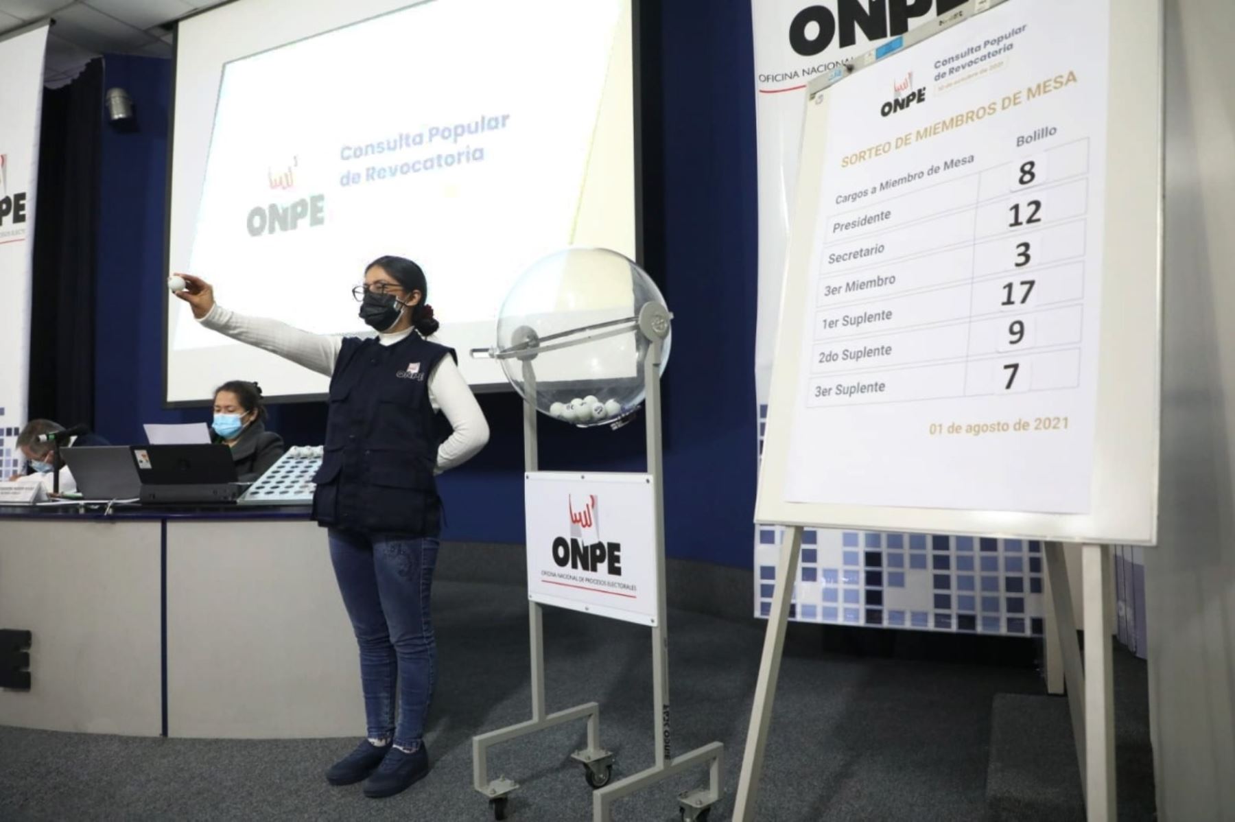 ONPE sortea a 606 miembros de mesa para Consulta Popular de Revocatoria 2021