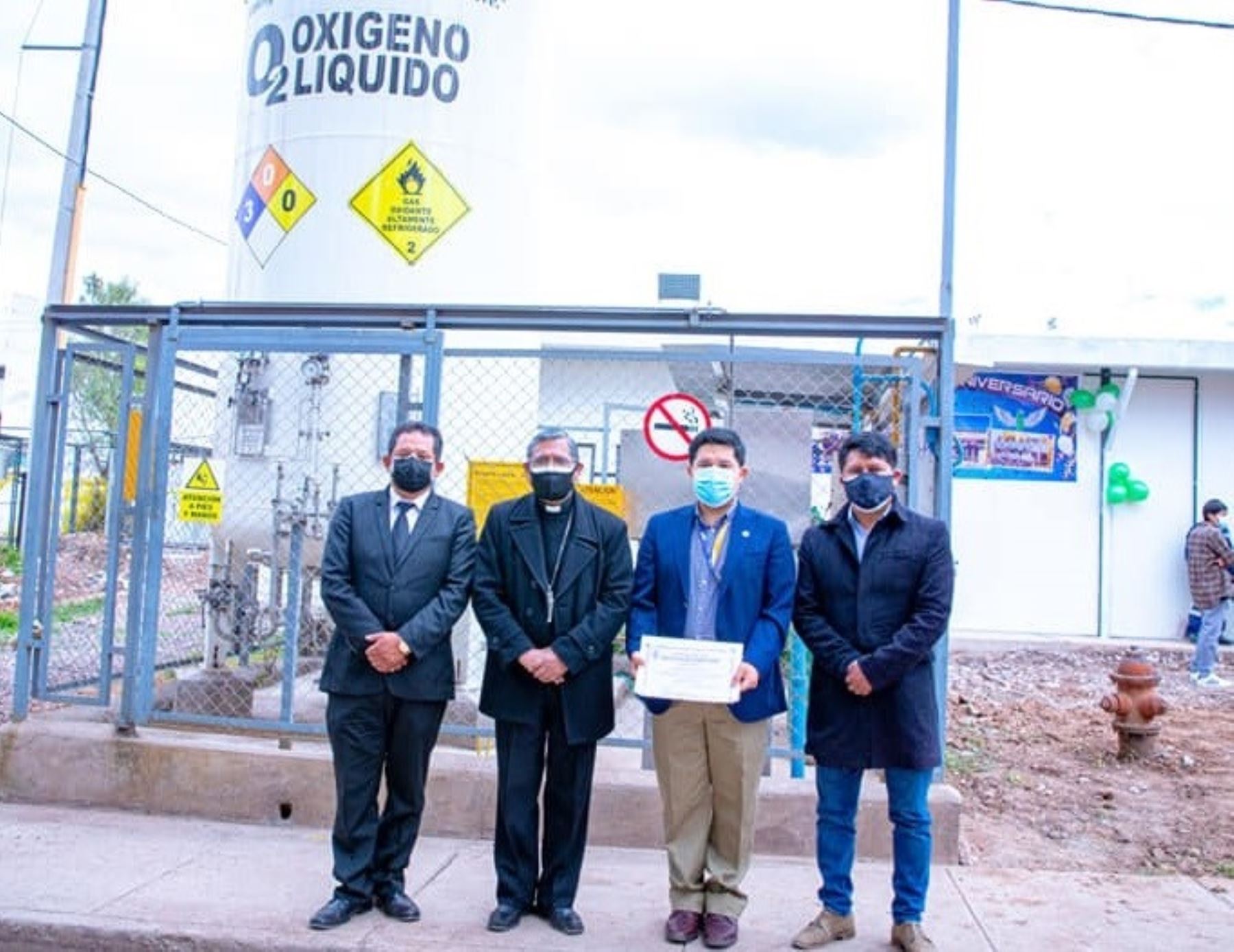 Hospital Regional de Cusco recibe planta de oxígeno adquirida gracias a colecta pública. La entrega formal del valioso equipo la encabezó el Arzobispado de Cusco. Foto: ANDINA/difusión.