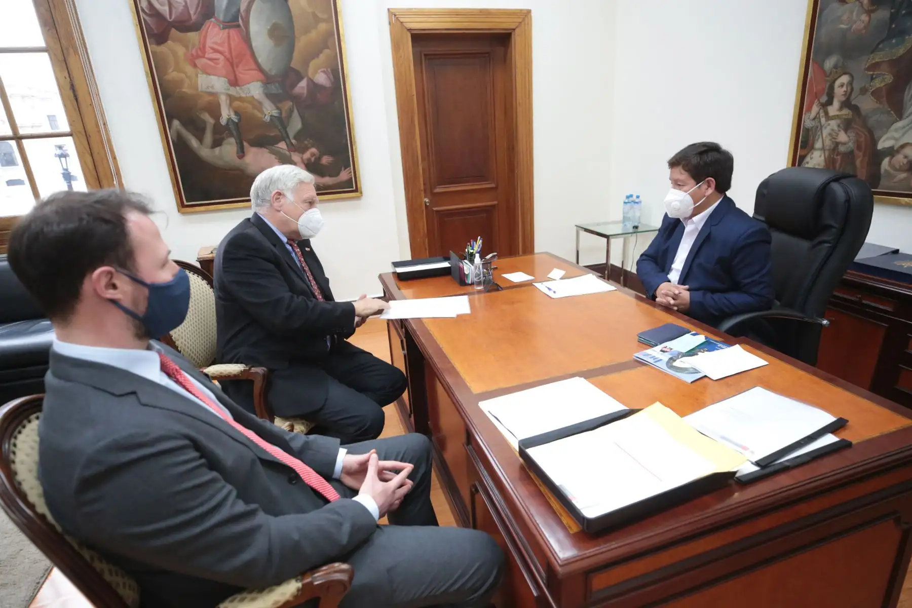 Presidente del Consejo de Ministros, Guido Bellido, se reúne con el embajador de Alemania, Stefan Andreas Herzberg
Foto: PCM