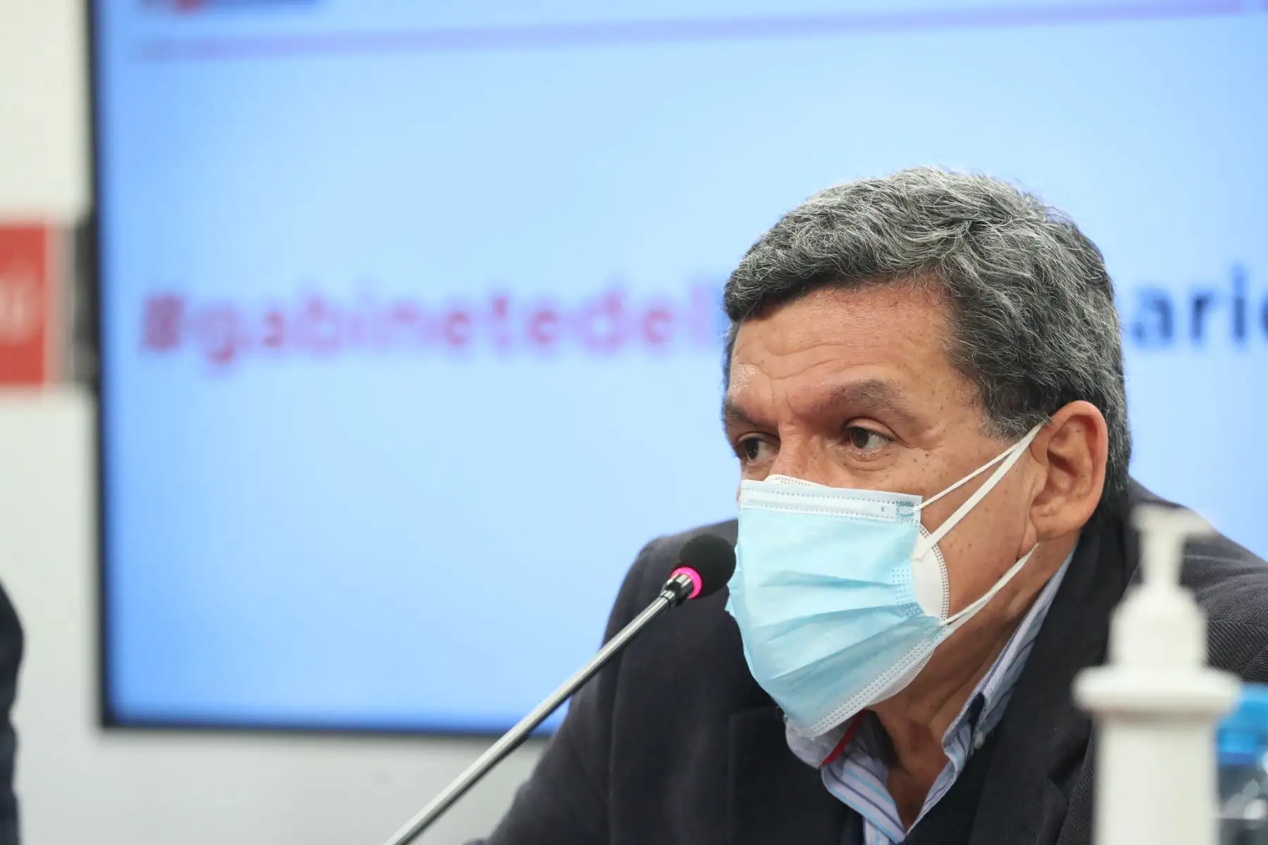 Hernando Cevallos, ministro de salud brinda conferencia de prensa en PCM. Foto: ANDINA/PCM