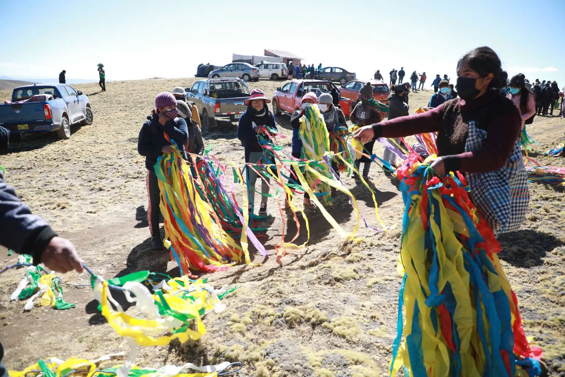 Las autoridades locales dirigieron el despliegue de más de cien pobladores en el paraje Coricancha, luego de un arduo trabajo lograron atrapar 280 vicuñas durante esta actividad ancestral que se remonta a la época pre inca, logrando trasquilar a solo 114 vicuñas adultas. 
Foto: Cortesía Pedro Tinoco Las autoridades locales dirigieron el despliegue de más de cien pobladores en el paraje Coricancha, luego de un arduo trabajo lograron atrapar 280 vicuñas durante esta actividad ancestral que se remonta a la época pre inca, logrando trasquilar a solo 114 vicuñas adultas. 
Foto: Cortesía Pedro Tinoco