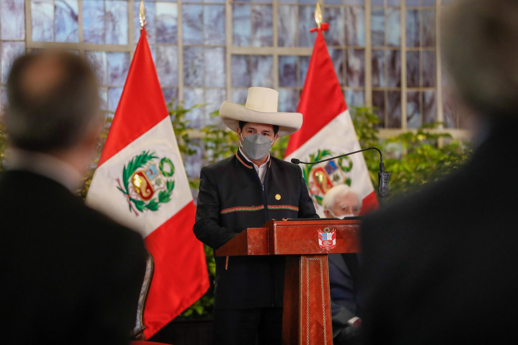 El presidente Pedro Castillo recibió el saludo del Cuerpo Diplomático. ANDINA/Prensa Presidencia