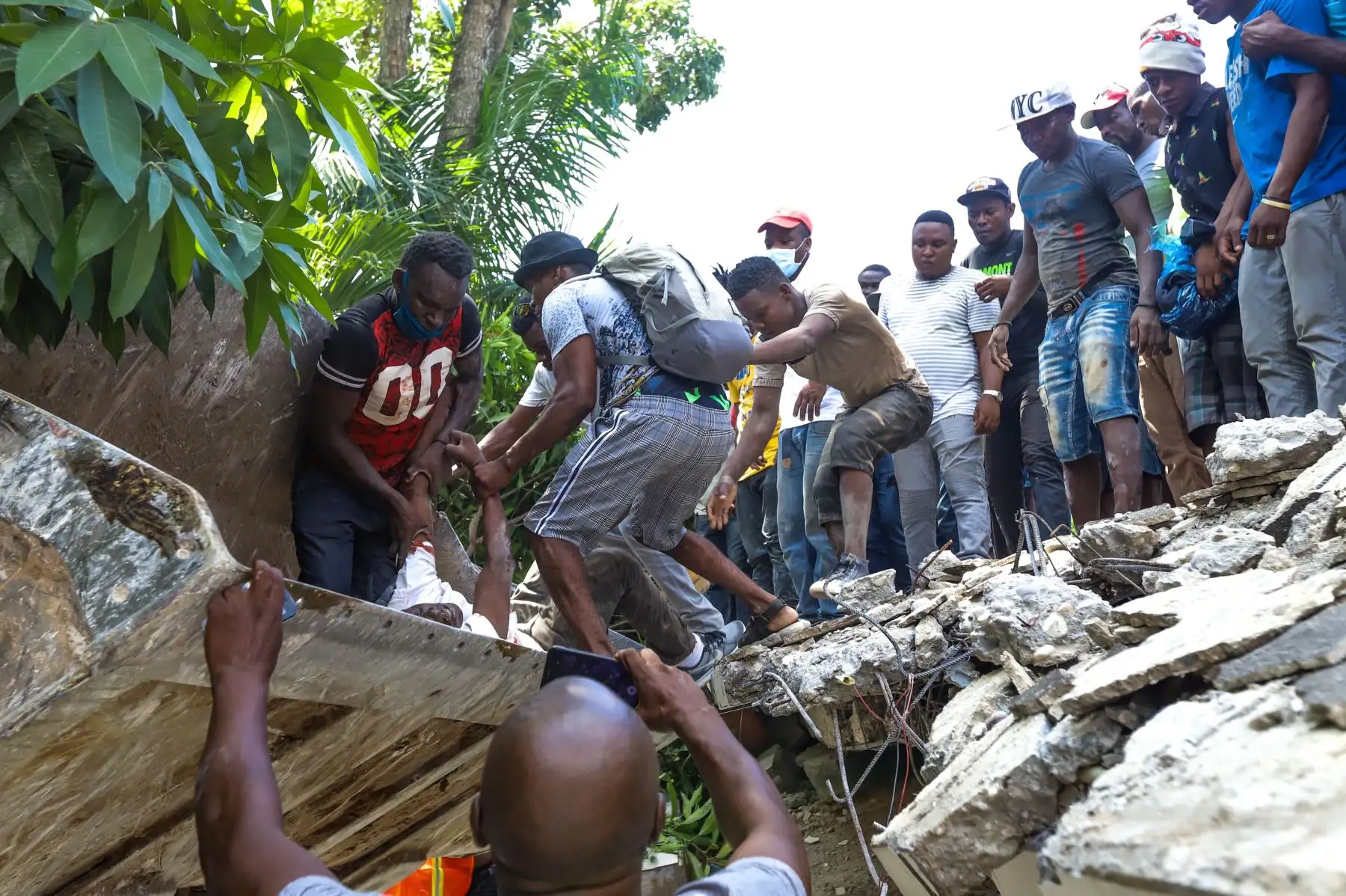 Imágenes del terremoto de magnitud 7,2 en Los Cayos, Haití. Foto: EFE