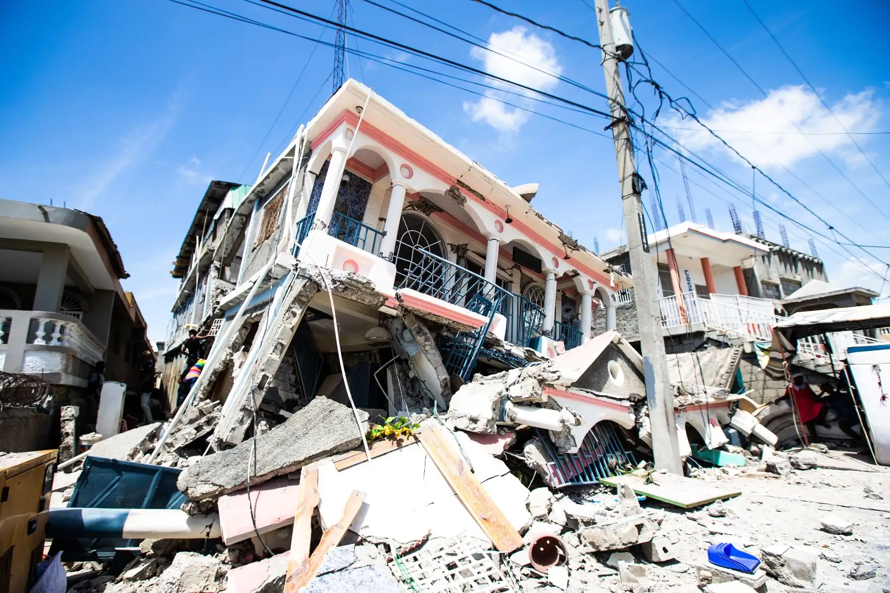 Imágenes del terremoto de magnitud 7,2 en Los Cayos, Haití. Foto: EFE