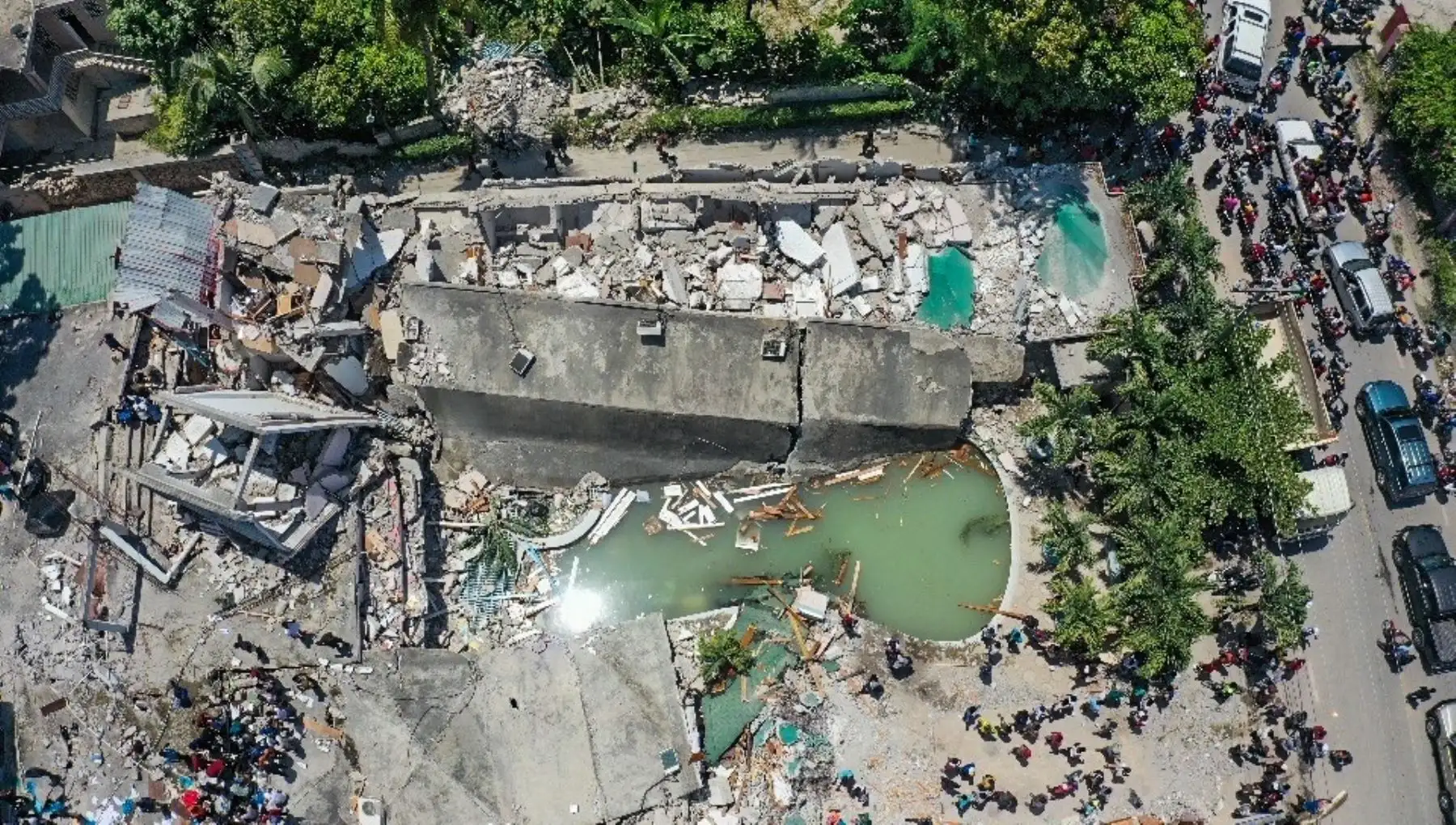 Imágenes del terremoto de magnitud 7,2 en Los Cayos, Haití. Foto: EFE