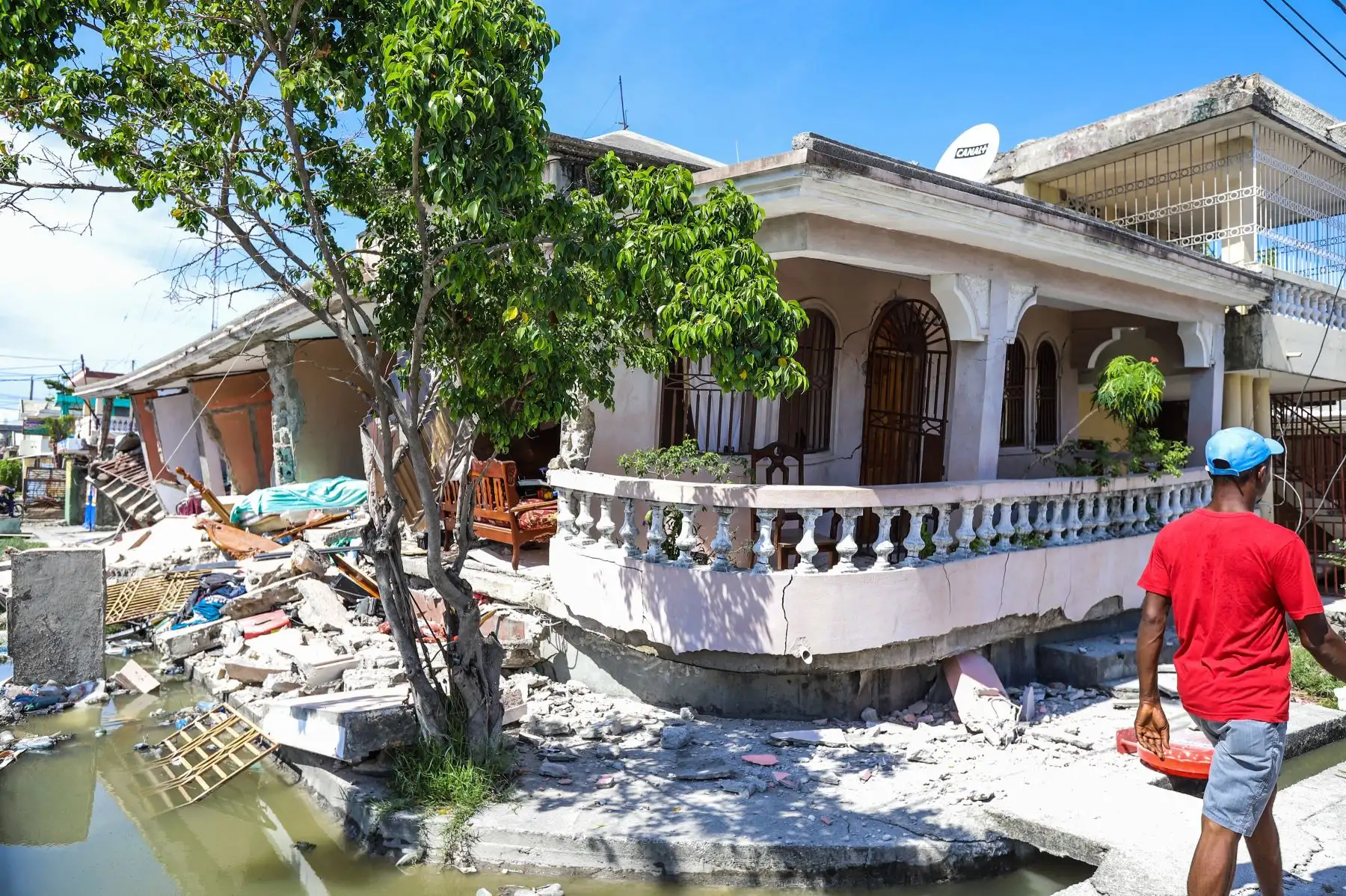Imágenes del terremoto de magnitud 7,2 en Los Cayos, Haití. Foto: EFE