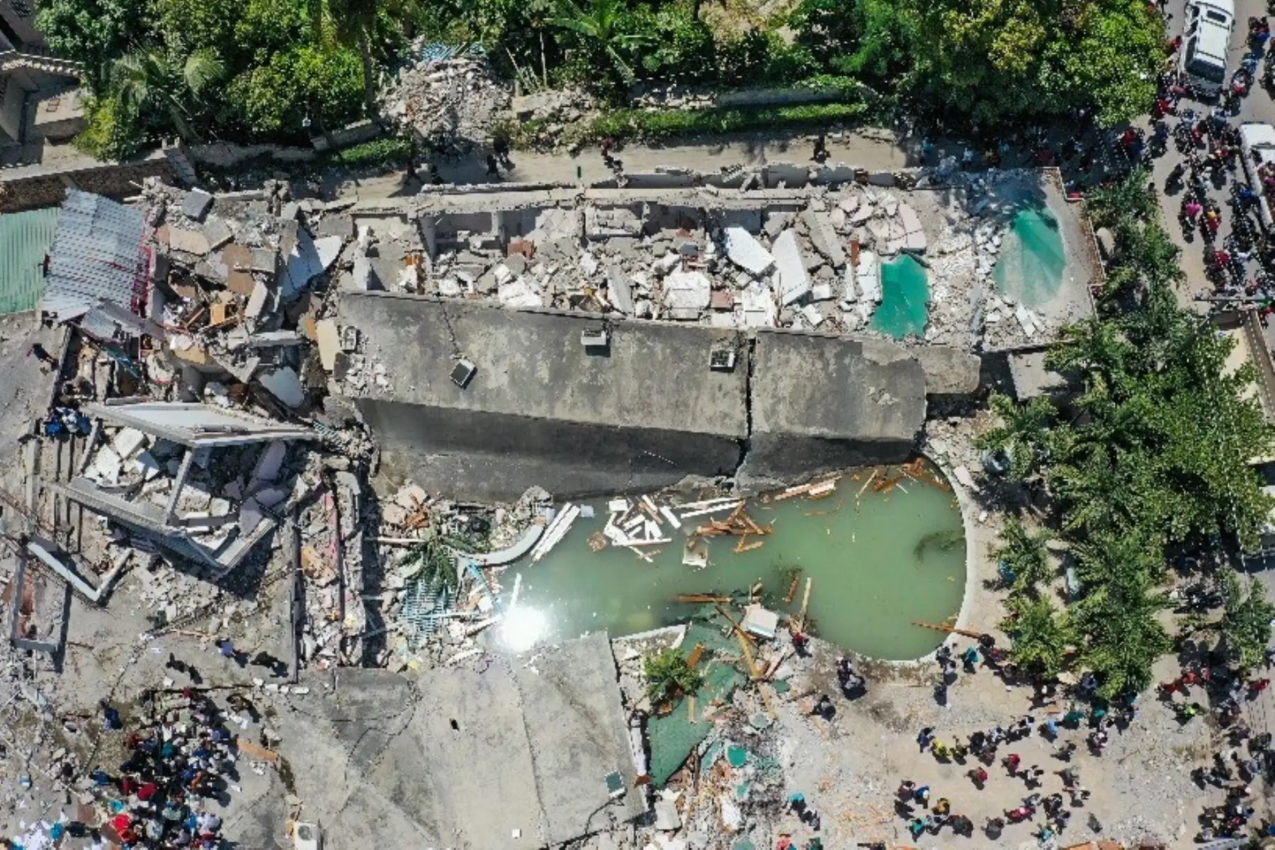 2021. Imágenes del terremoto de magnitud 7,2 en Los Cayos, Haití. Foto: EFE