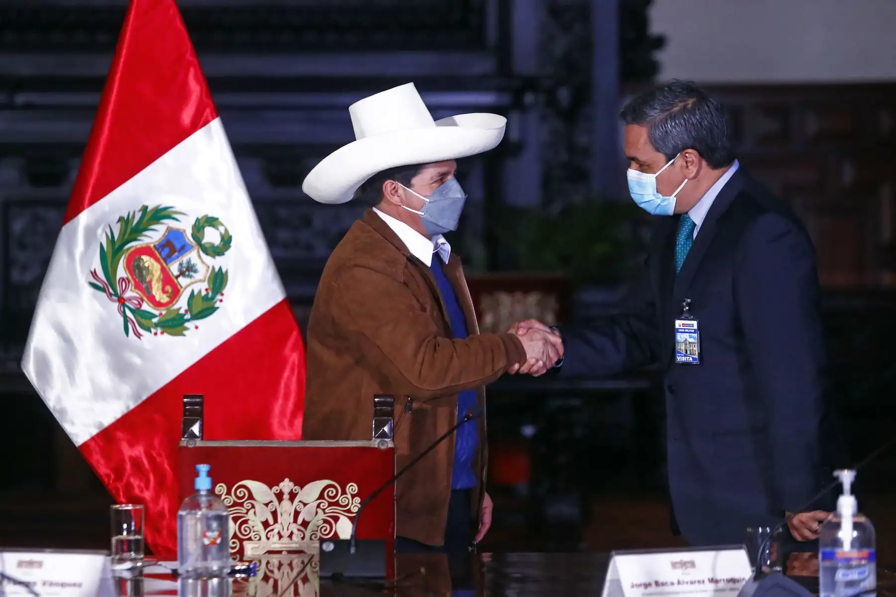 El presidente Pedro Castillo se reunió esta mañana con directivos de los medios de comunicación en Palacio de Gobierno. Foto: Presidencia