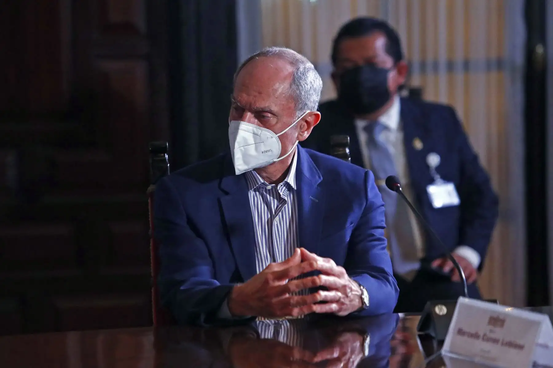 El presidente Pedro Castillo se reunió esta mañana con directivos de los medios de comunicación en Palacio de Gobierno. Foto: Presidencia