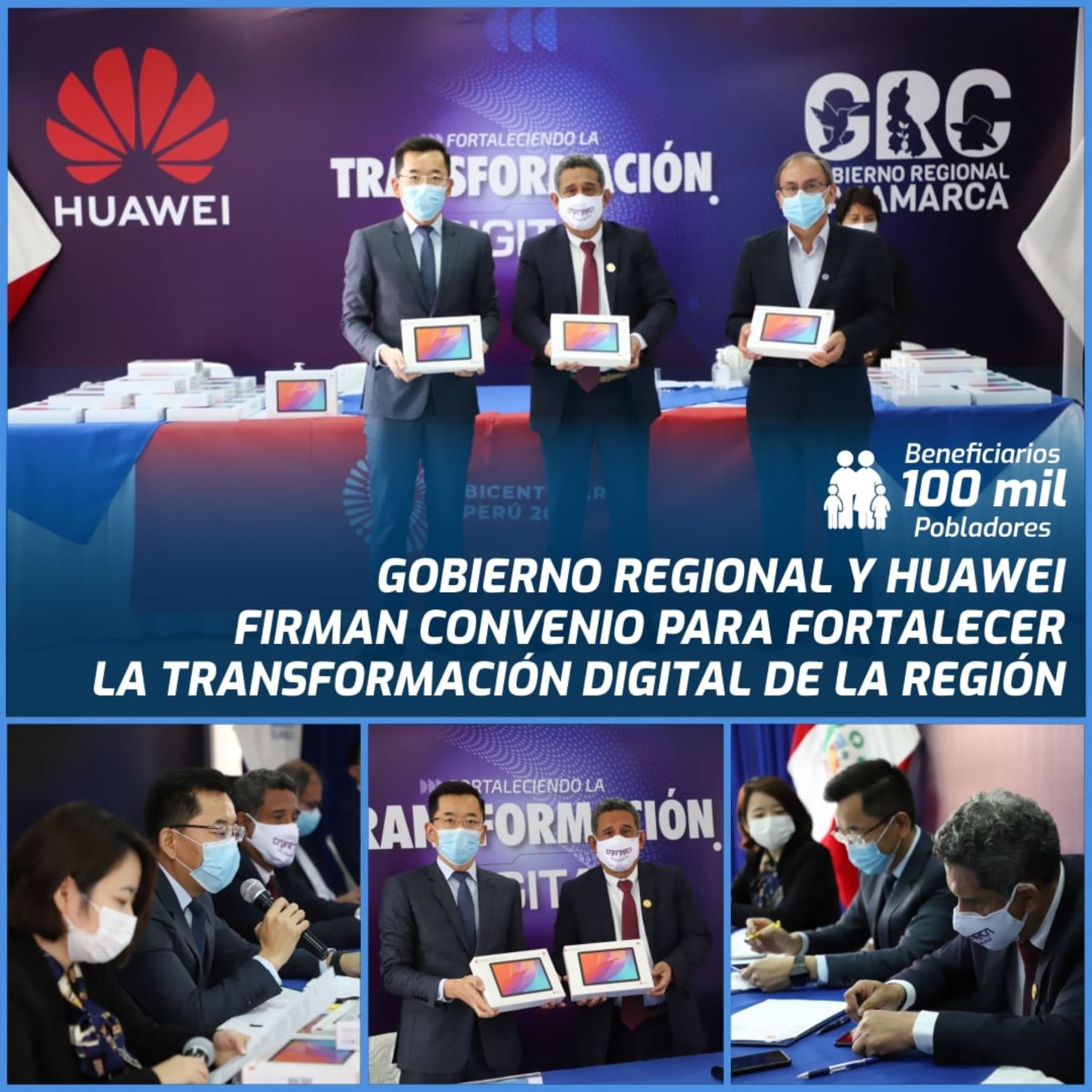 Cajamarca: Gore firma convenio con Huawei para la transformación digital de la región