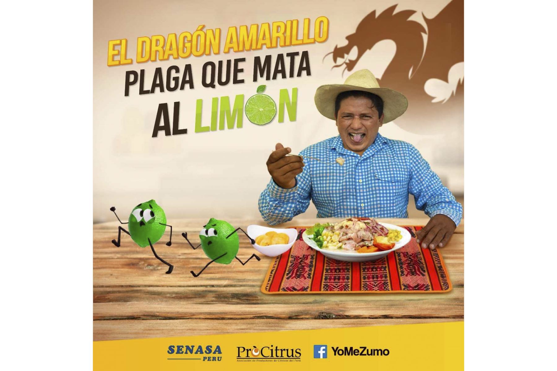 ProCitrus y Senasa lanzan campaña #YoMeZumo, que busca frenar la amenaza de la plaga del dragón amarillo que acabaría con la producción de limón en Tumbes y Piura. Foto: ANDINA/Difusión