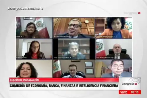 Sesión de instalación de la Comisión de Economía del Congreso.