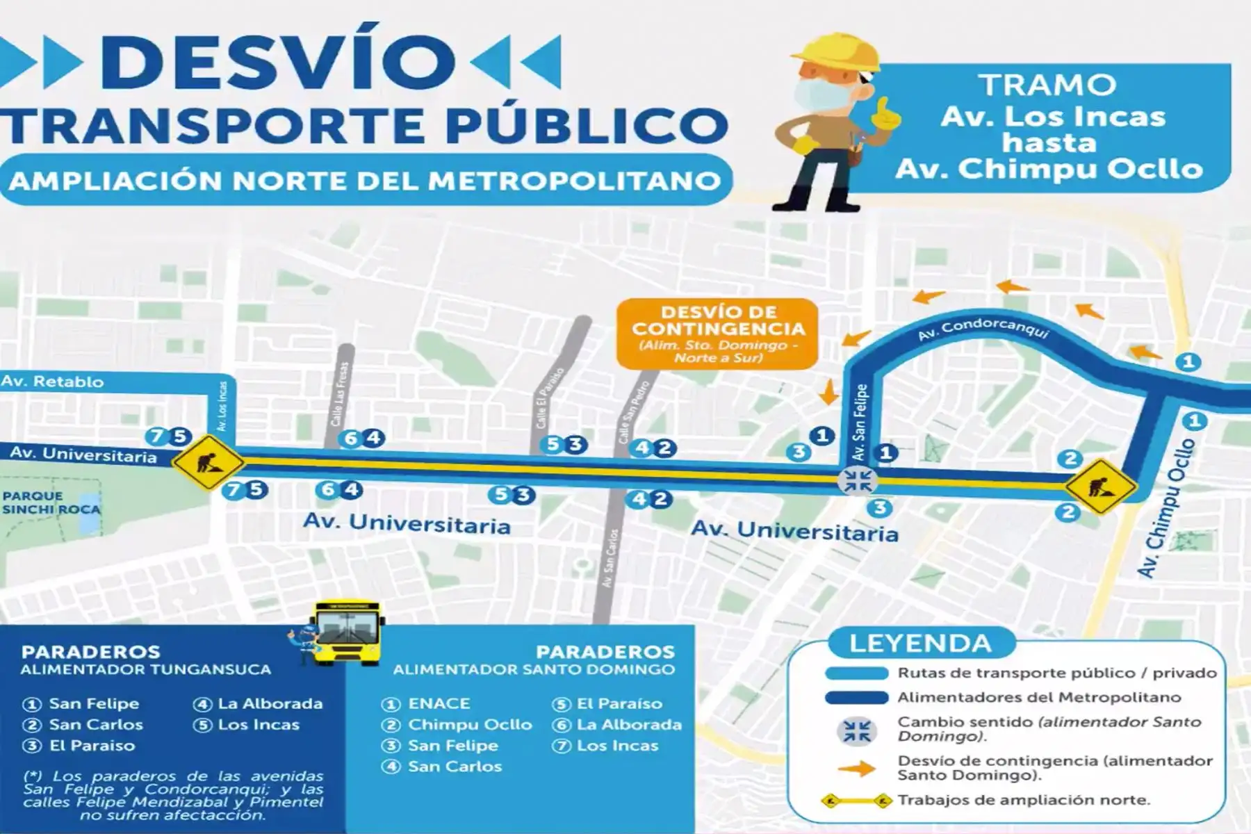 Cabe precisar que los trabajos de ampliación norte del Metropolitano contemplan la construcción de un corredor exclusivo de 10.2 km. Foto: ATU.
