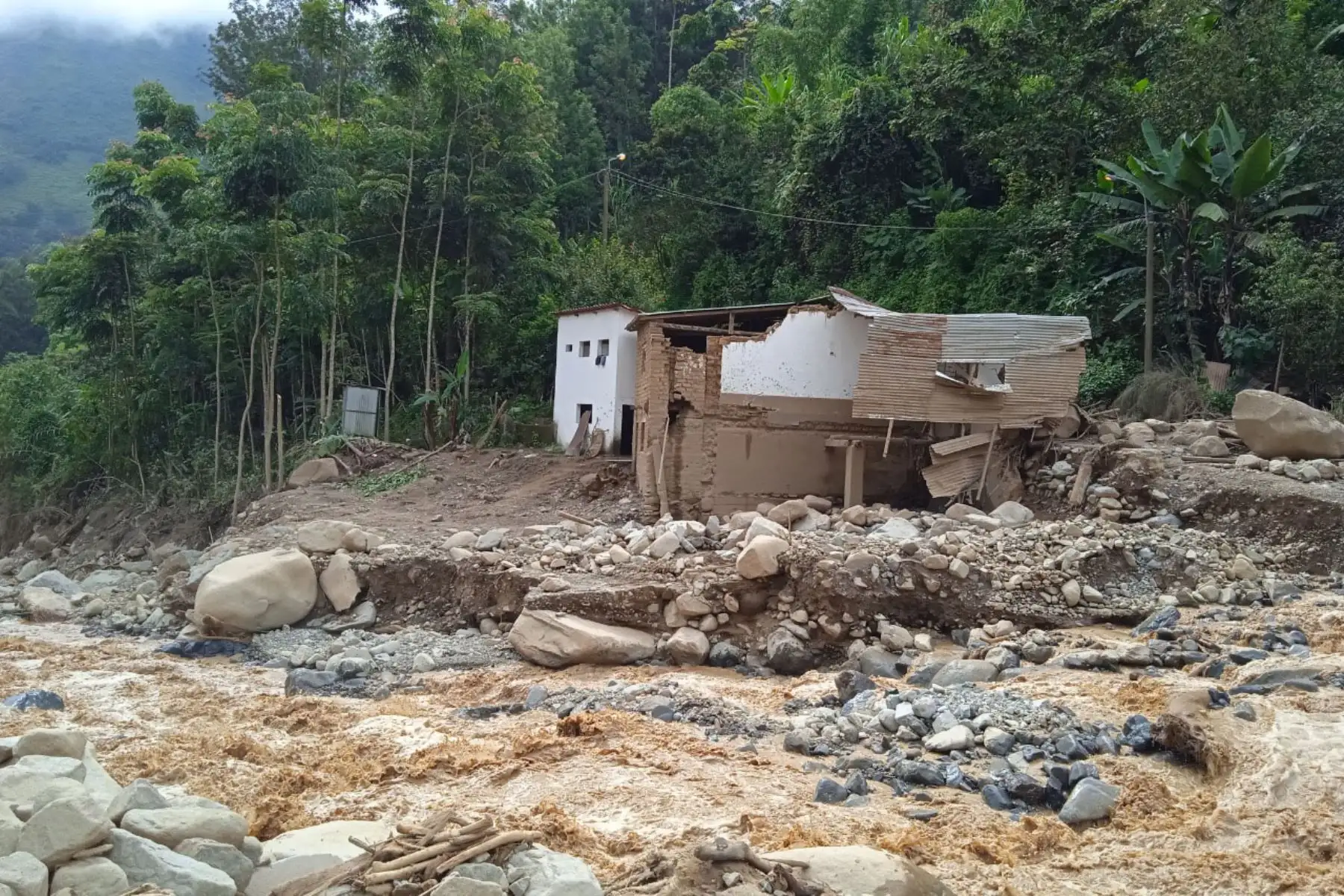 El 17 de marzo del 2021 se registró un deslizamiento en la quebrada Pusmalca, en la sierra de la región Piura. Foto: ANDINA/Ingemmet