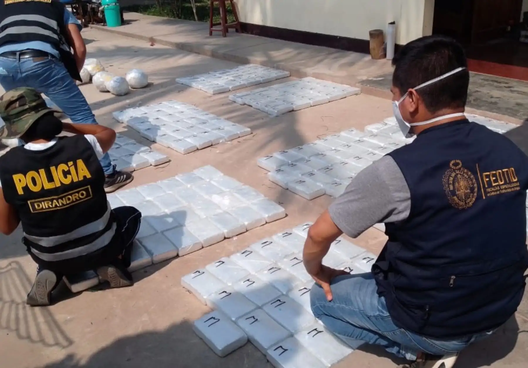 Fiscalía Especializada en Tráfico Ilícito de Drogas de La Merced investiga origen de cargamento de 375 kg de droga incautada en el Vraem. ANDINA/Difusión
